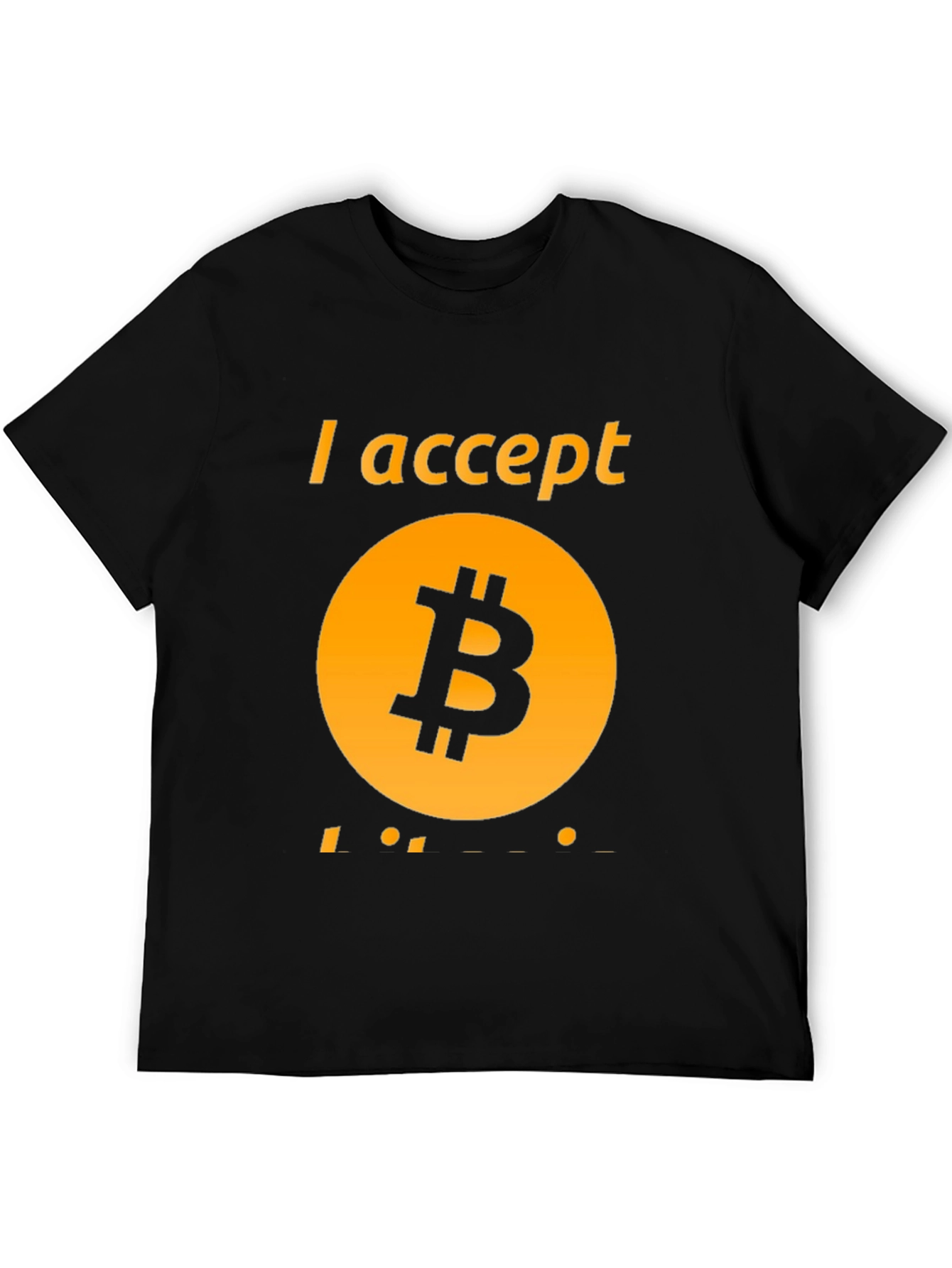 I Accept Bitcoin Black Tee