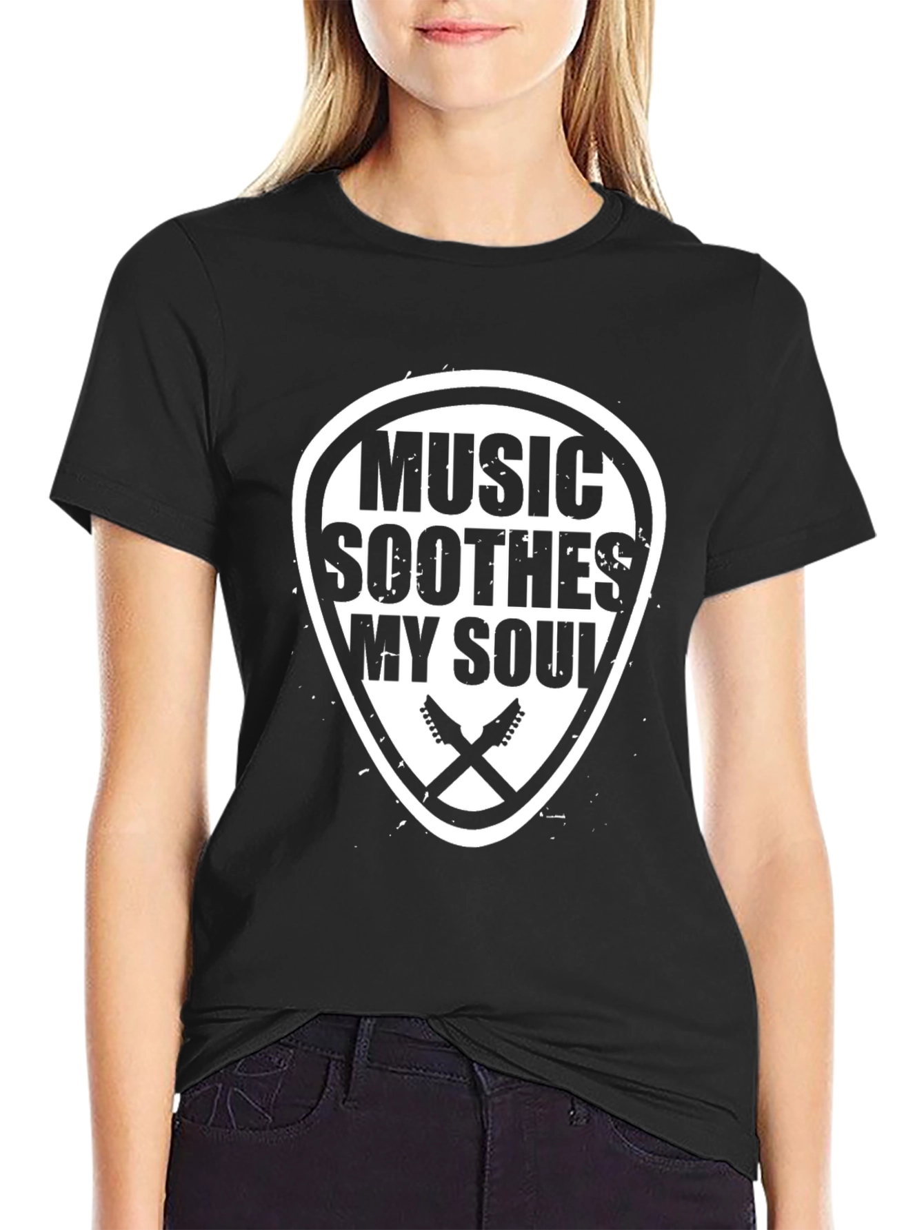 Music Soothes My Soul Black T-Shirt
