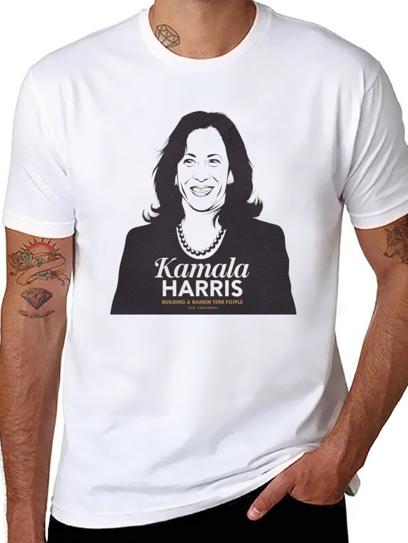 Kamala Harris Silhouette Graphic Tee - Black Cotton T-Shirt