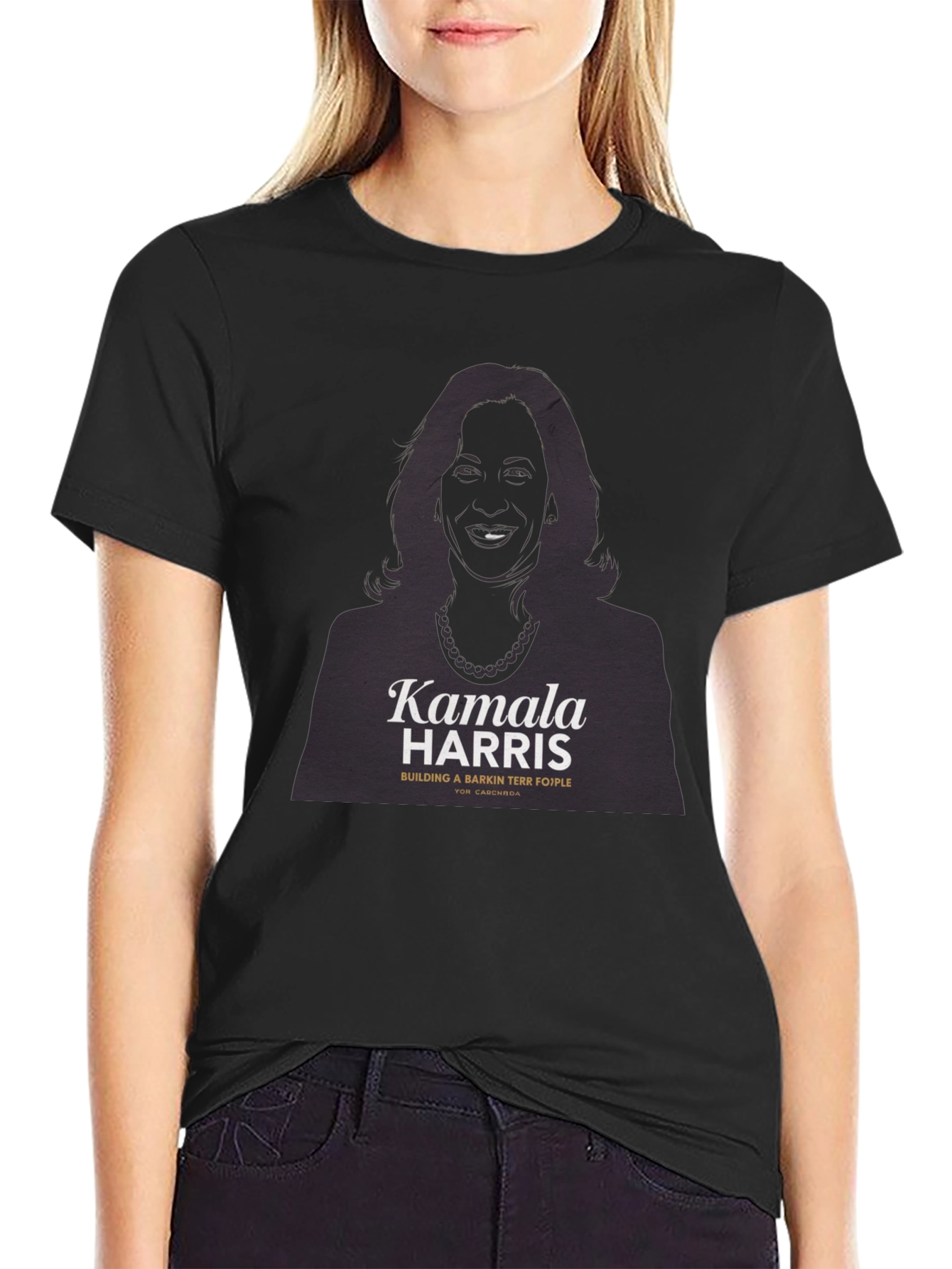 Kamala Harris Silhouette Graphic Tee - Black Cotton T-Shirt