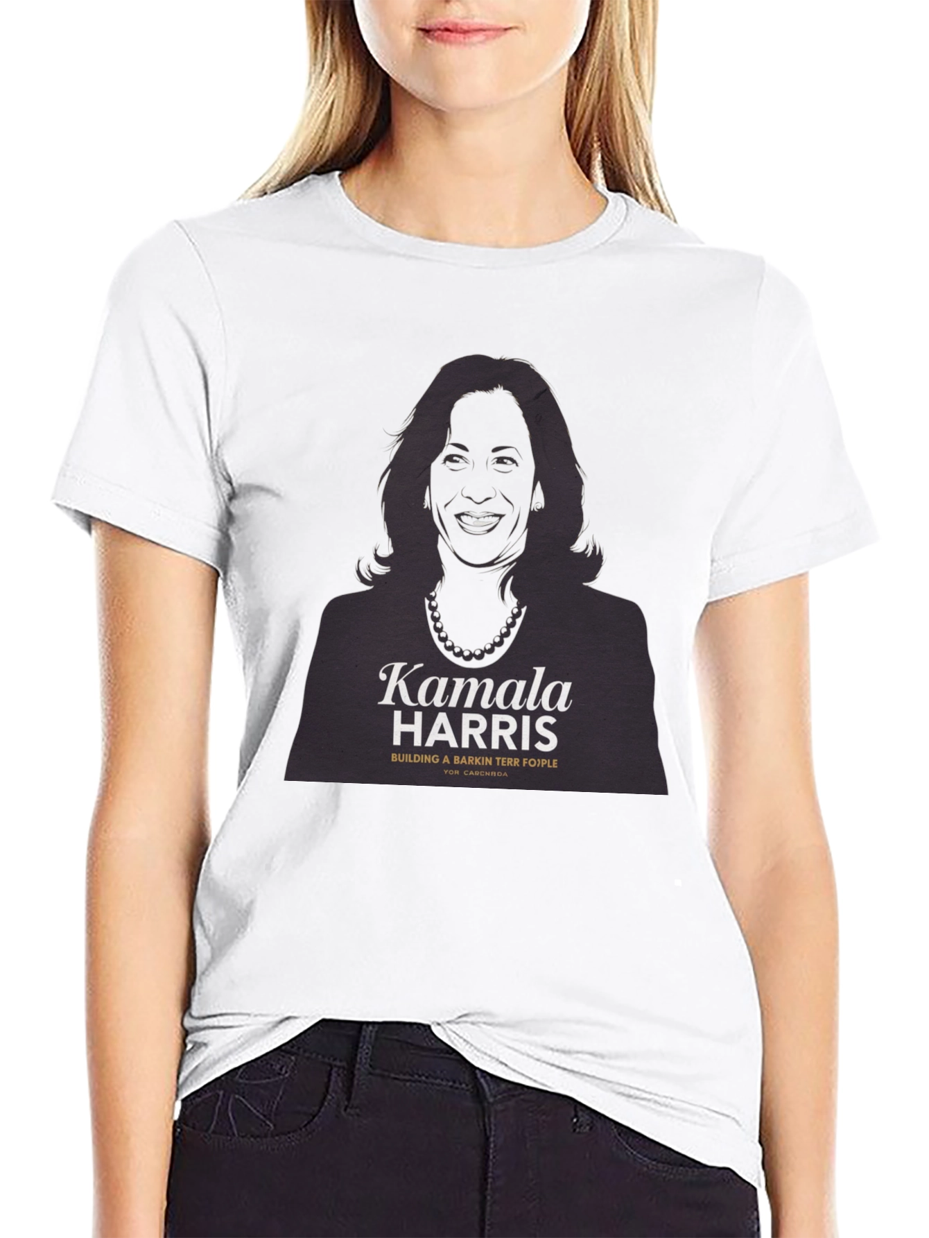 Kamala Harris Silhouette Graphic Tee - Black Cotton T-Shirt