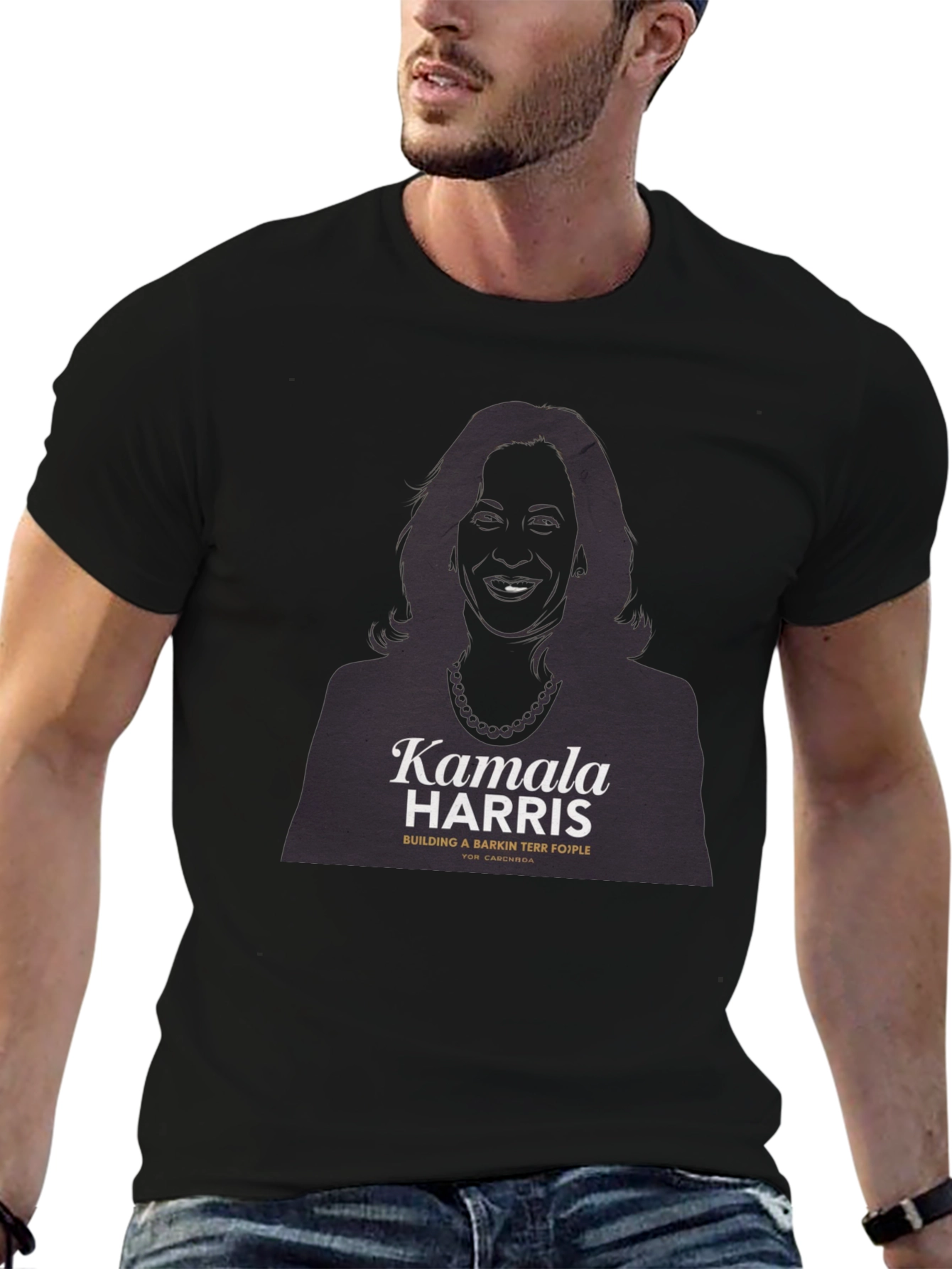 Kamala Harris Silhouette Graphic Tee - Black Cotton T-Shirt