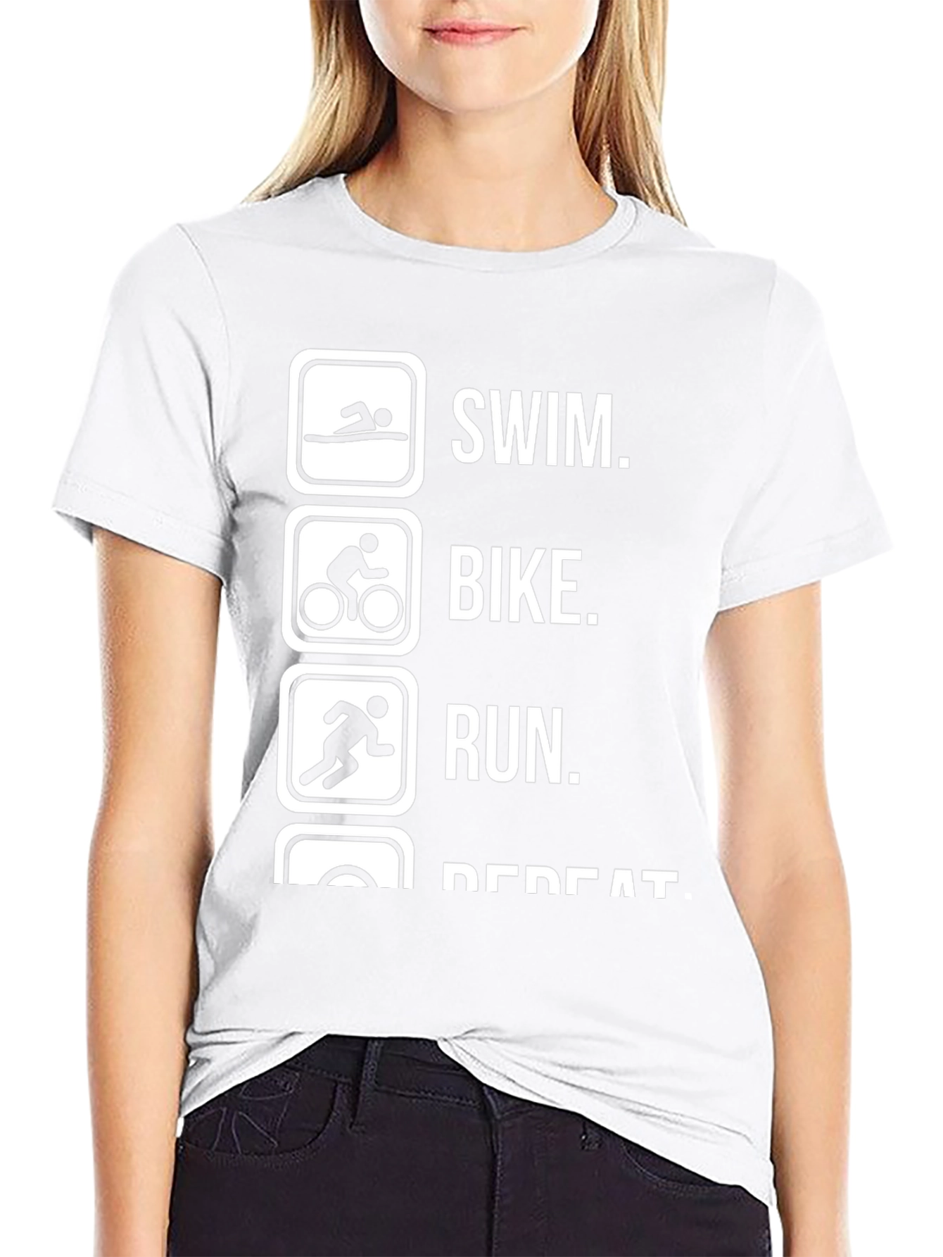 Triathlon Training T-Shirt: Swim Bike Run Repeat