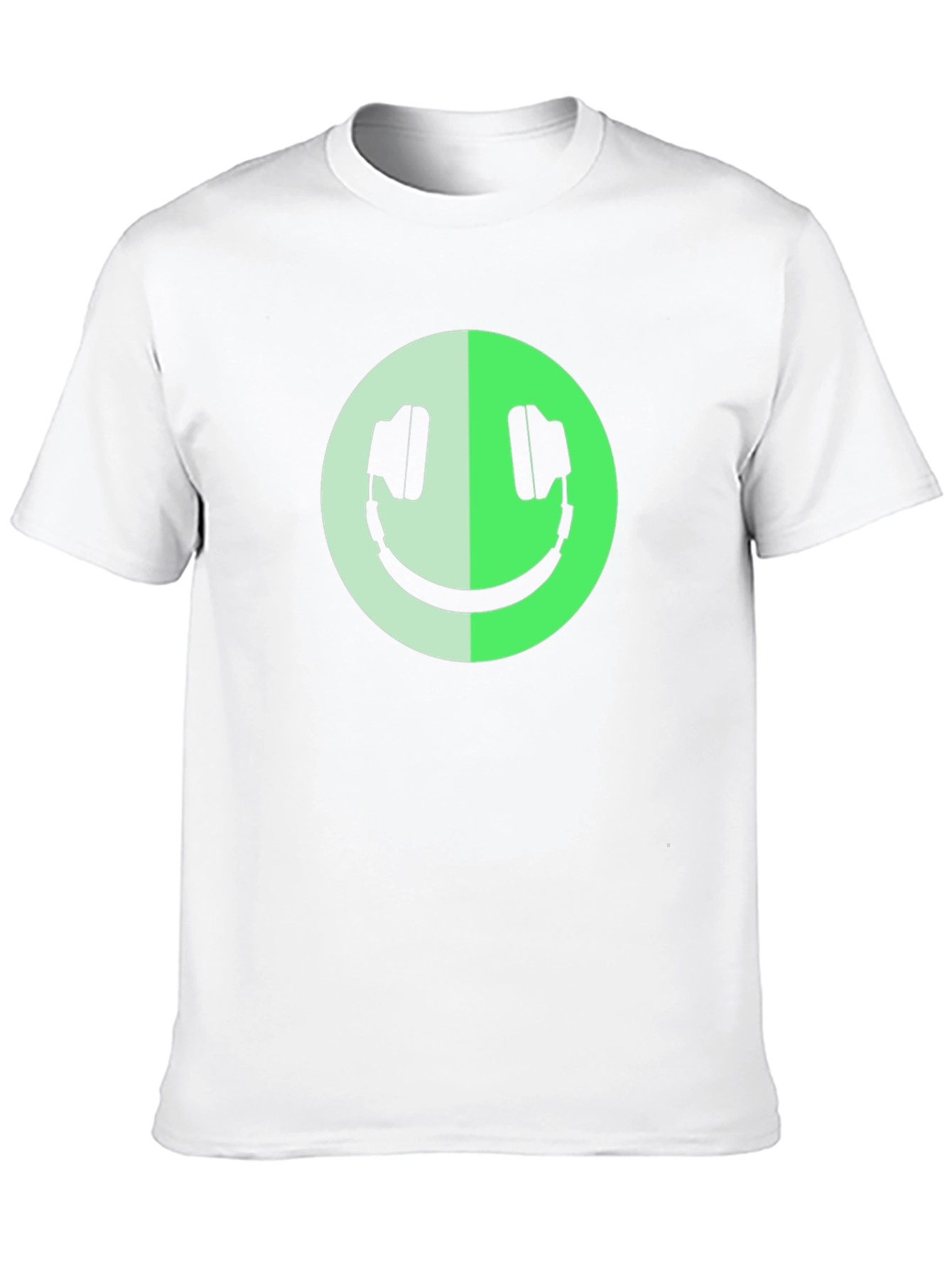 Headphone Smiley Face T-Shirt - Black