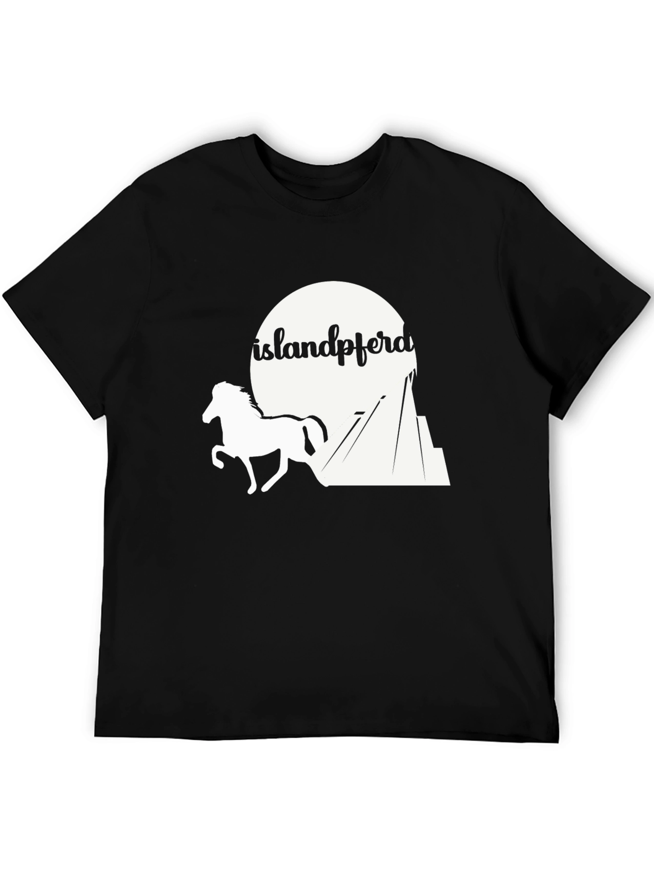 Islandpferd Black T-Shirt Horse Iceland Equestrian
