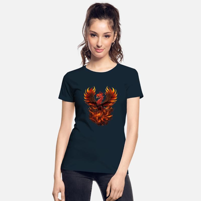 Blazing Majesty: The Hen Fire Illustration T-shirt