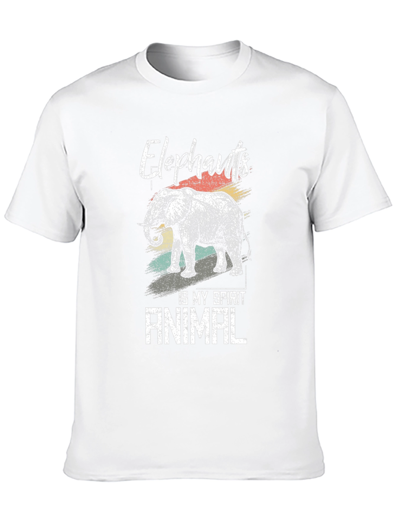 Elephant Spirit Animal Graphic Tee - Black Cotton T-Shirt