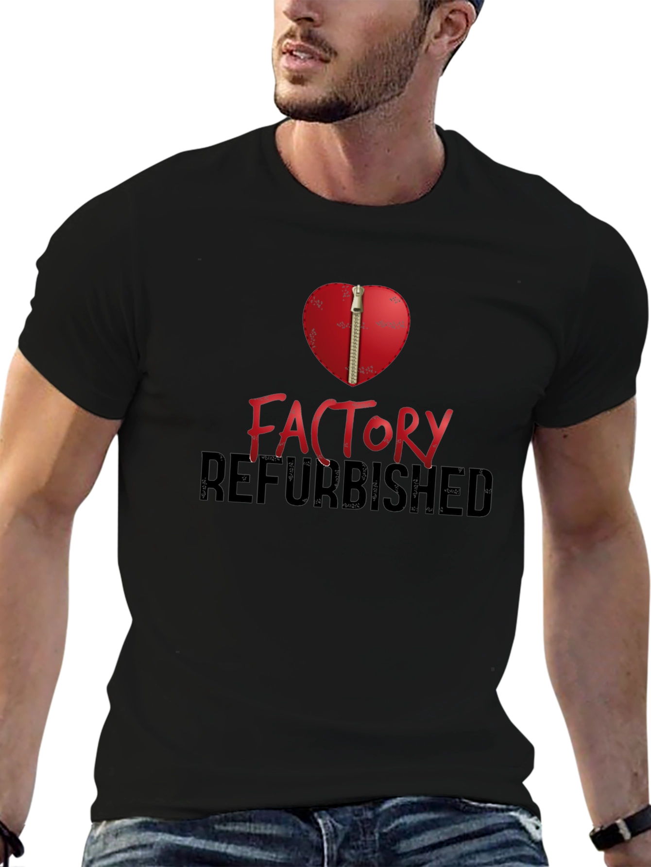 Factory Refurbished Heart Graphic T-Shirt