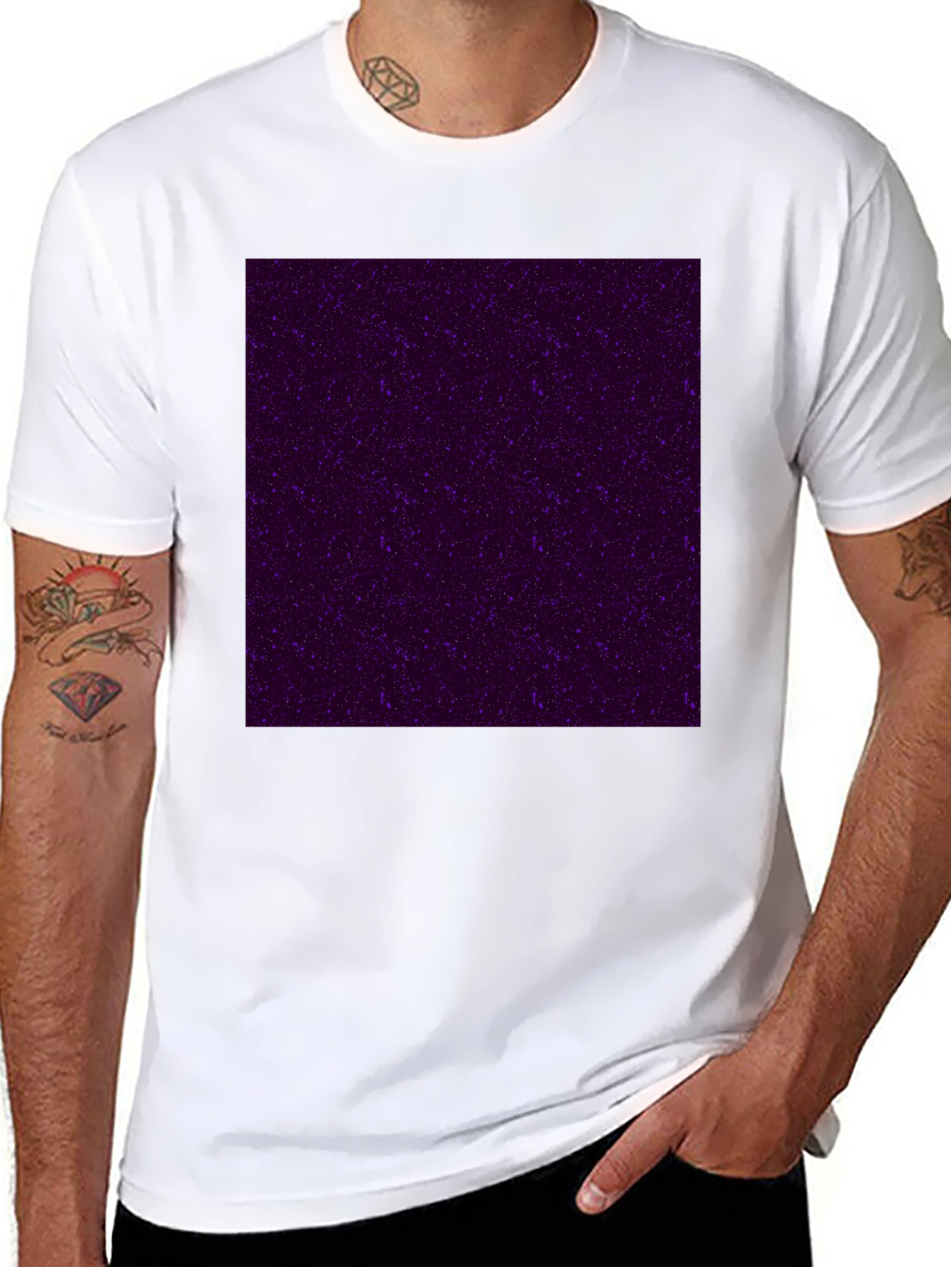 Galaxy Print Black Crew Neck T-Shirt