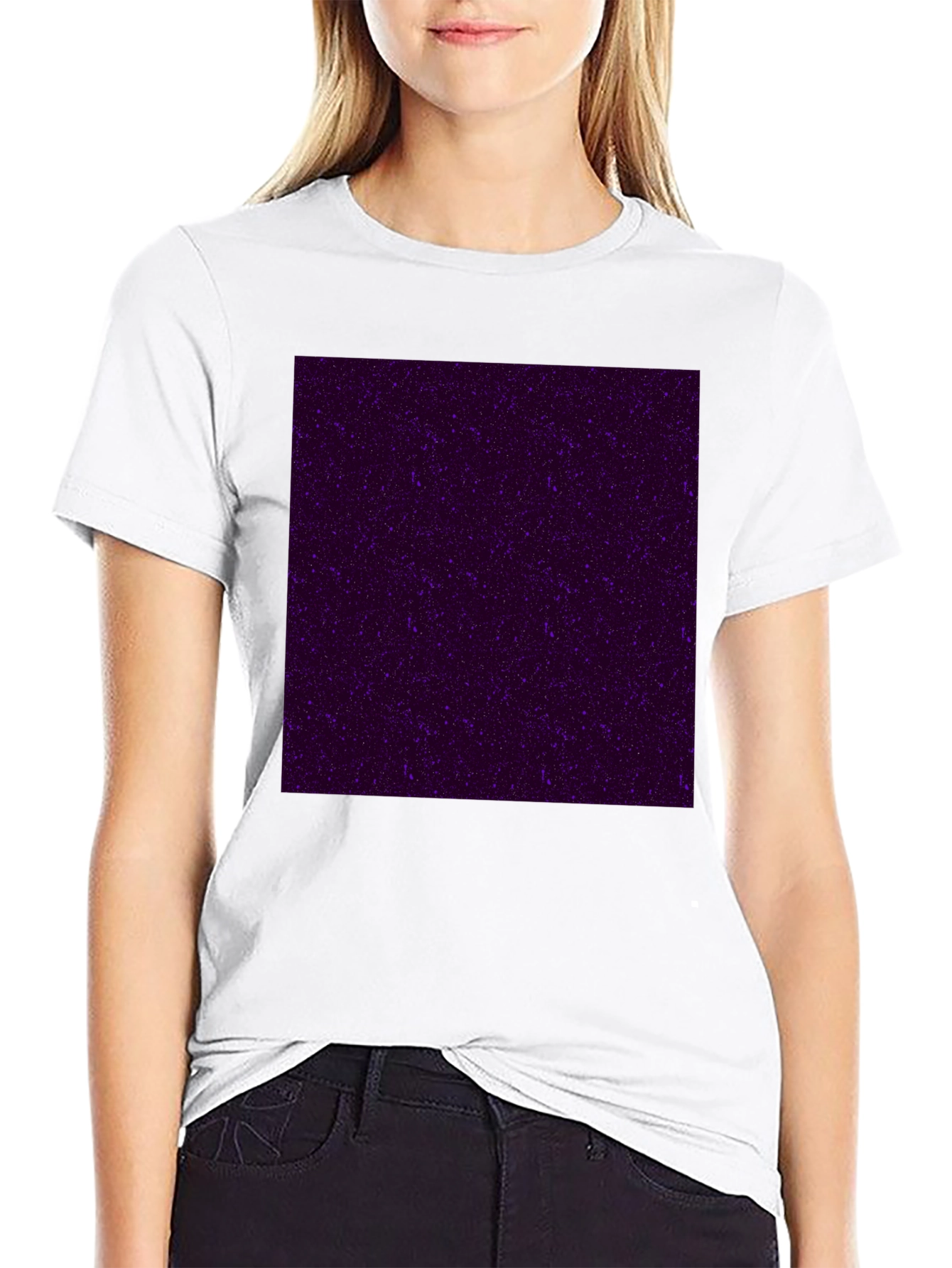 Galaxy Print Black Crew Neck T-Shirt
