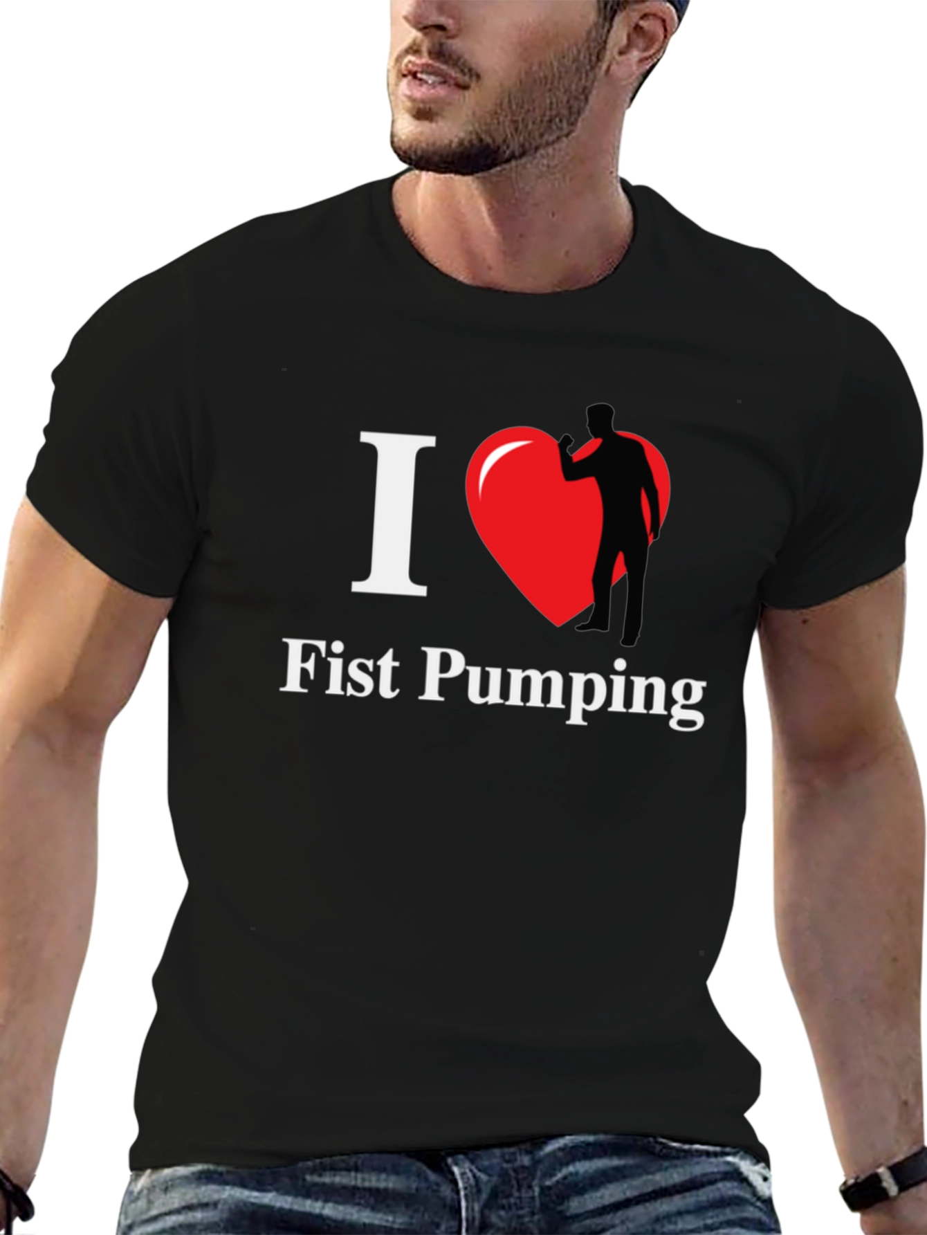 I Heart Fist Pumping Black T-Shirt