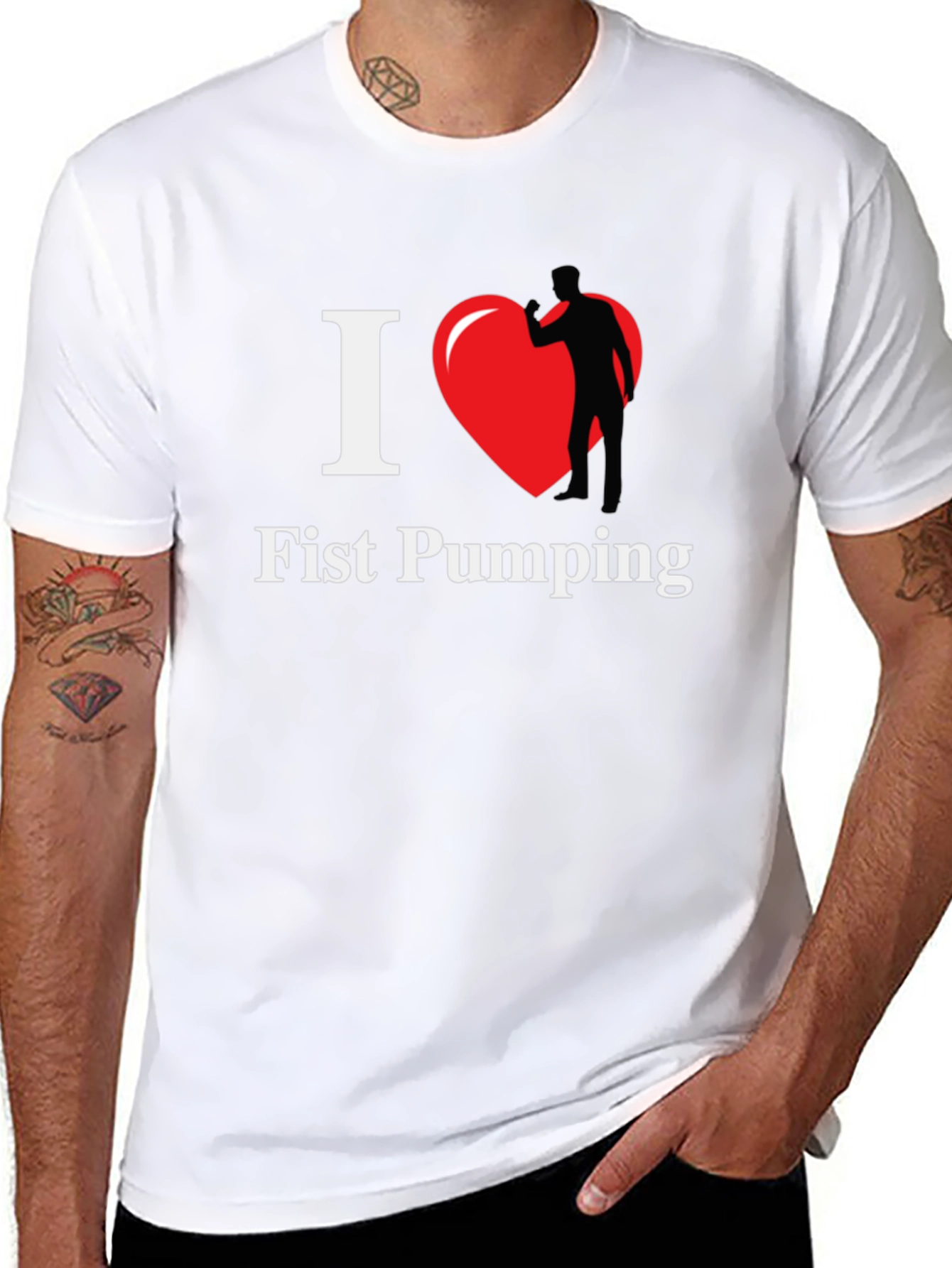 I Heart Fist Pumping Black T-Shirt