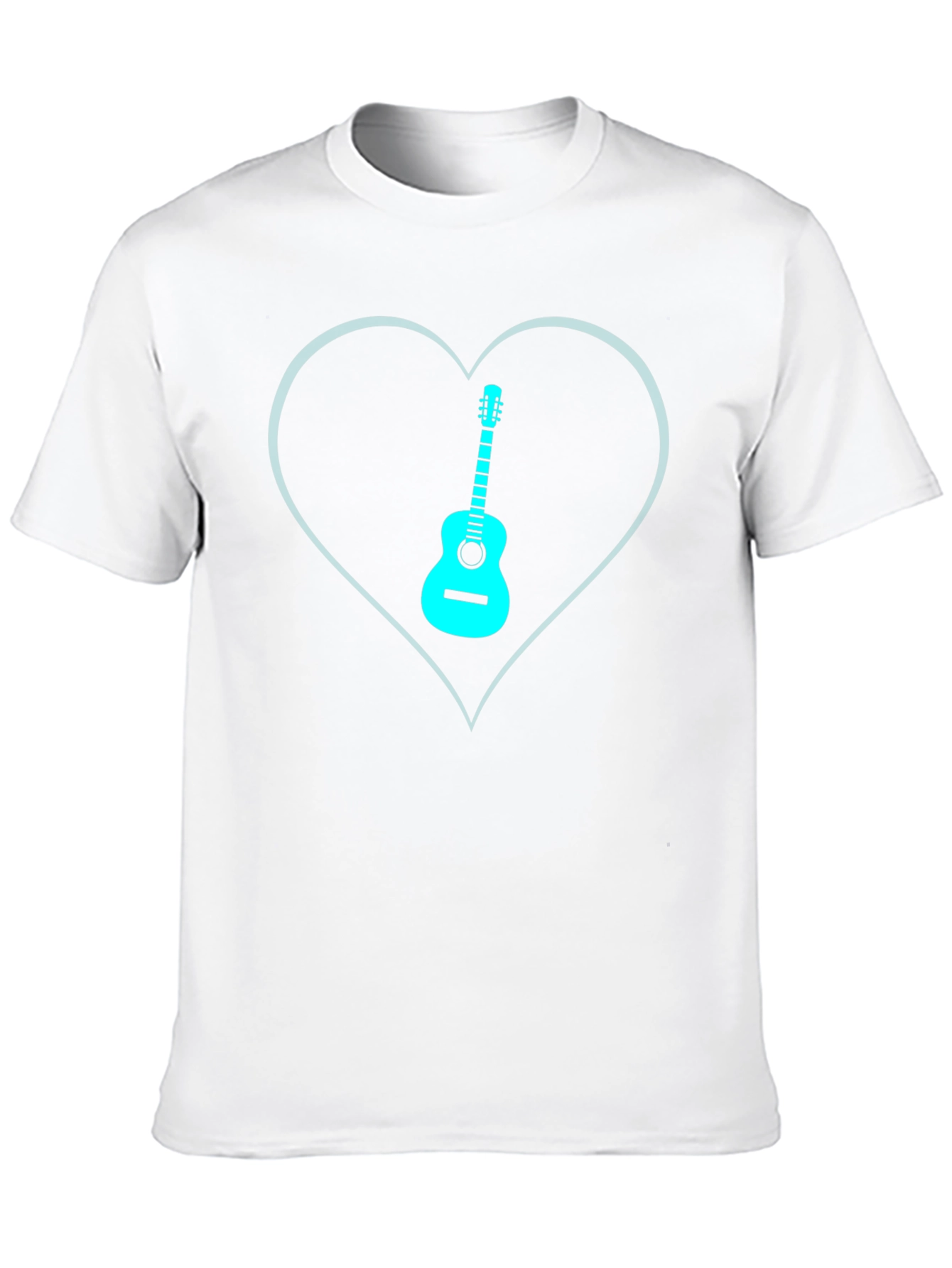 Guitar Heart Graphic Tee - Black Cotton T-Shirt