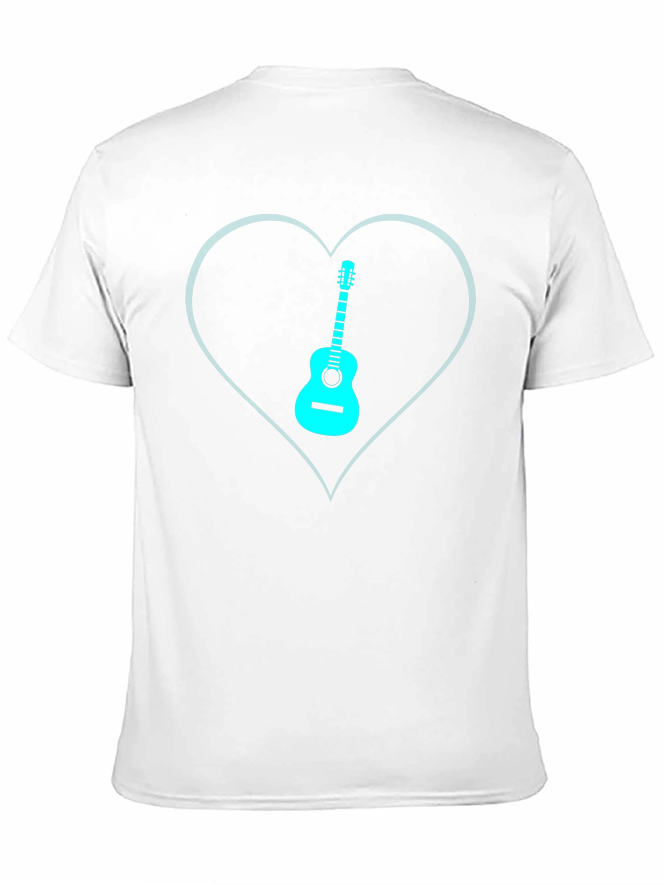 Guitar Heart Graphic Tee - Black Cotton T-Shirt