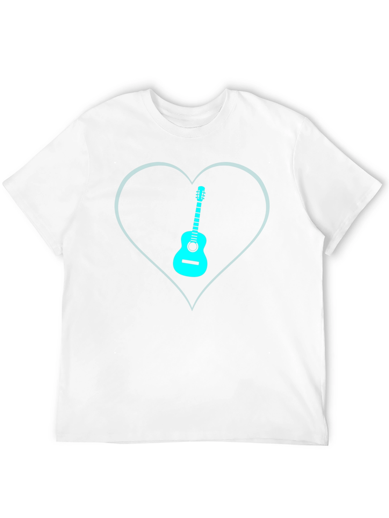 Guitar Heart Graphic Tee - Black Cotton T-Shirt