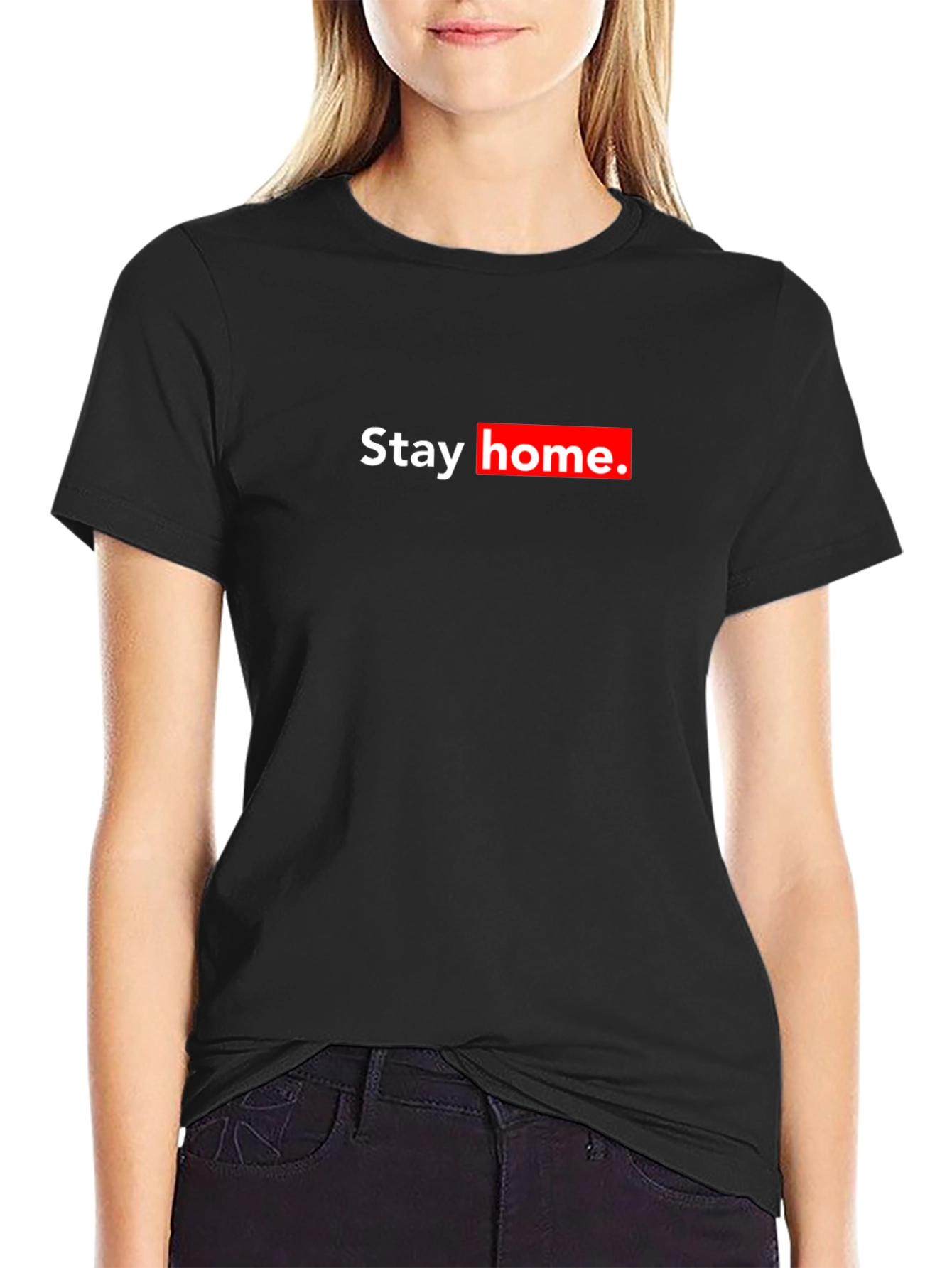 Stay Home Black Graphic Tee