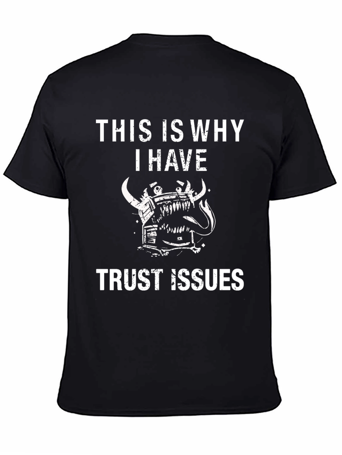 Trust Issues Graphic Tee - Black Crew Neck T-Shirt