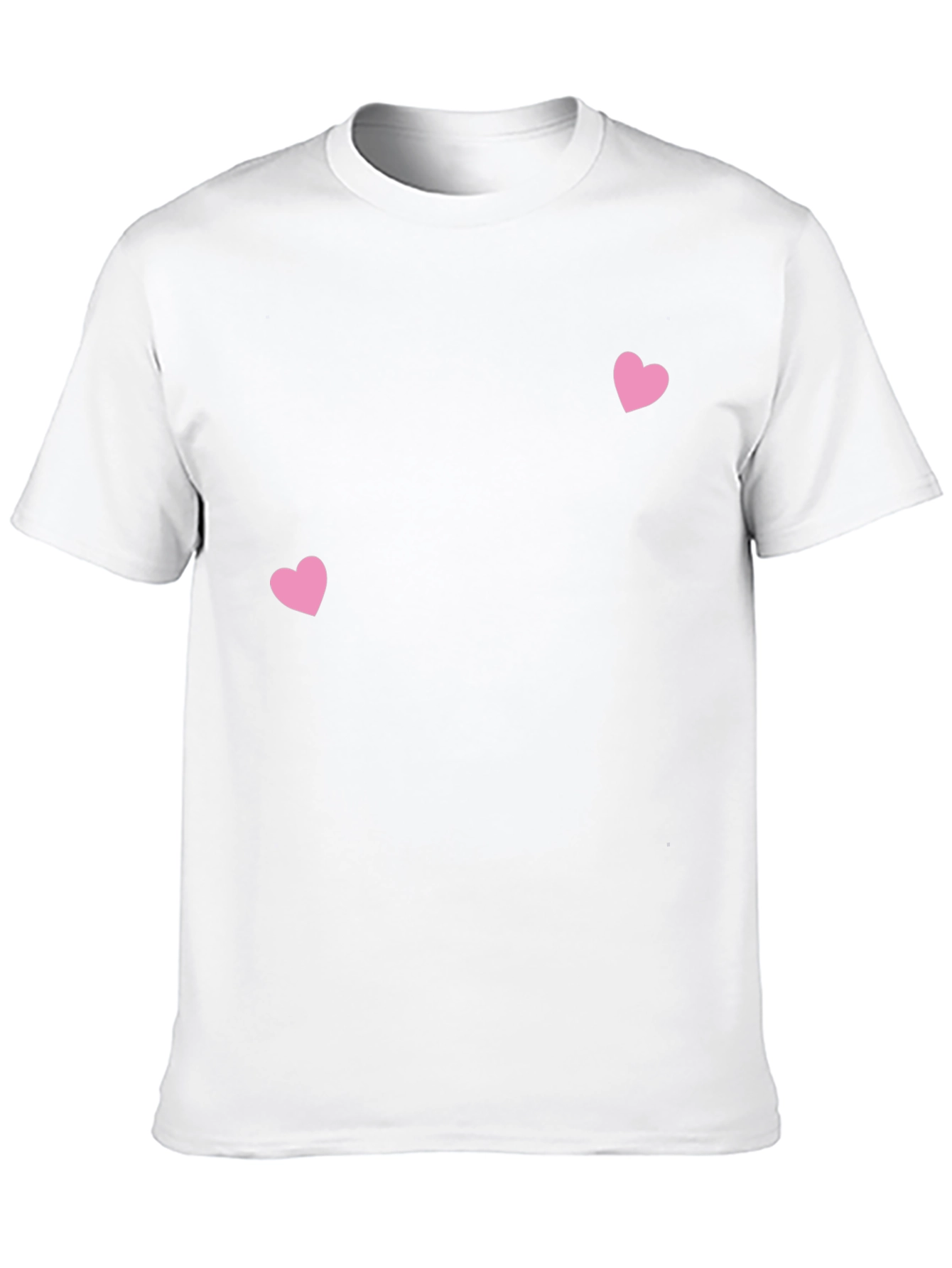 Mens Black T-Shirt with Pink Hearts