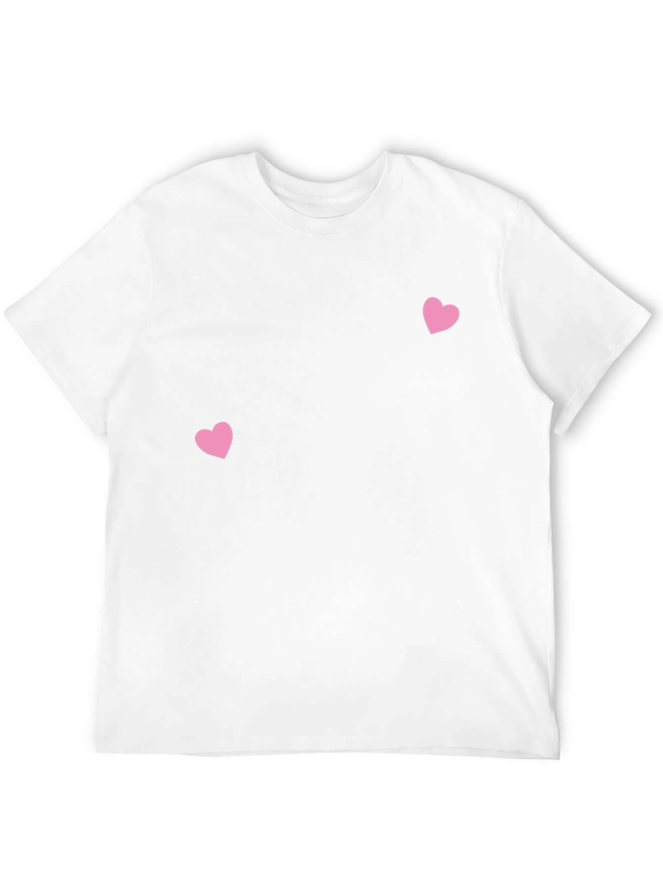 Mens Black T-Shirt with Pink Hearts