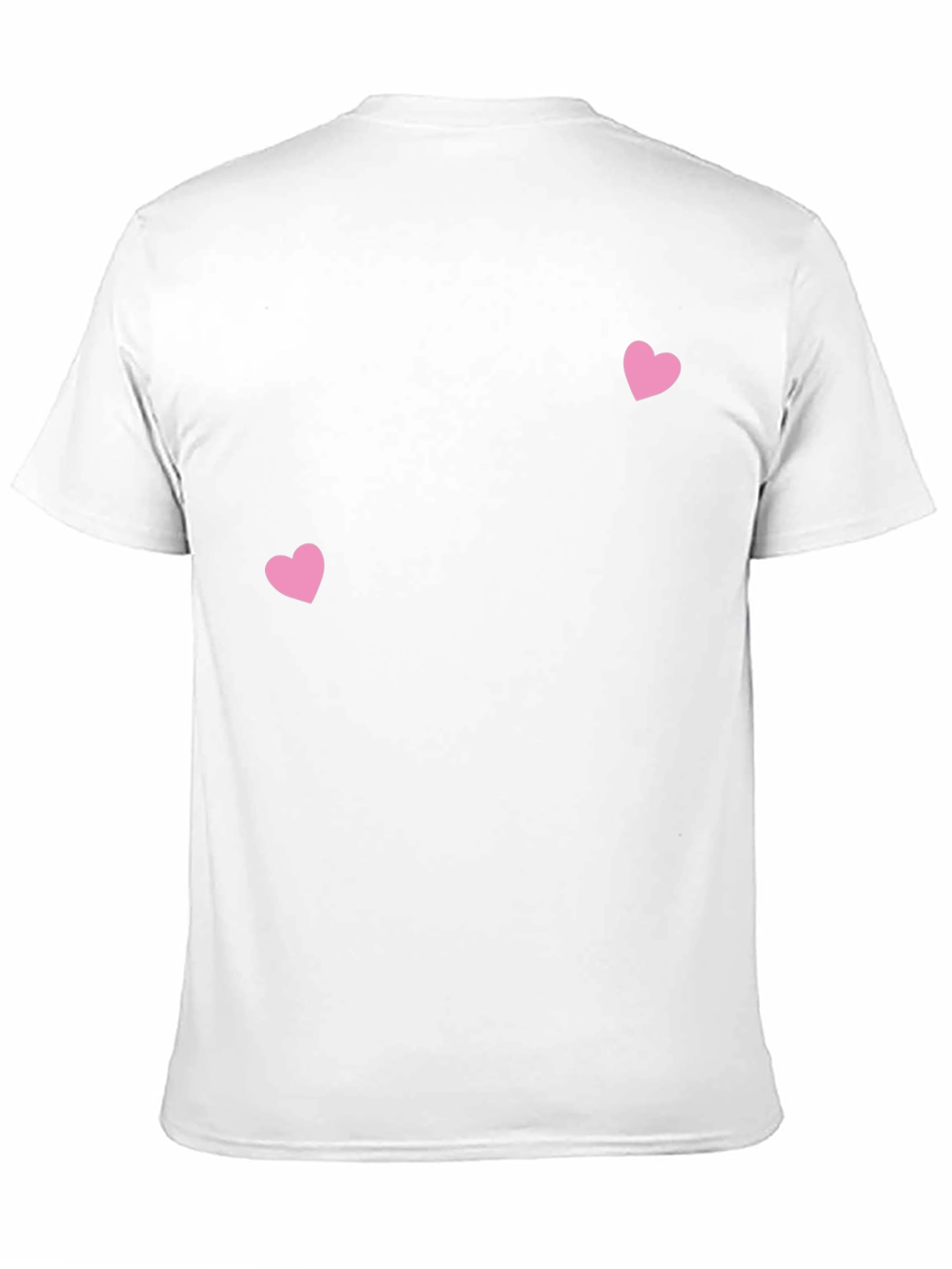 Mens Black T-Shirt with Pink Hearts