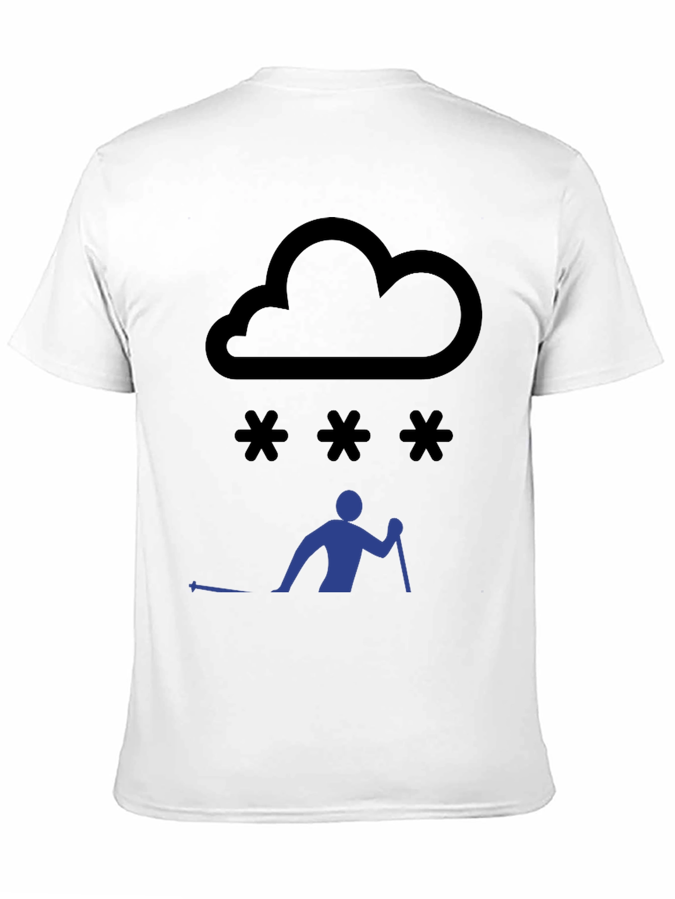 Snowy Day Skiing T-Shirt - Black Graphic Tee