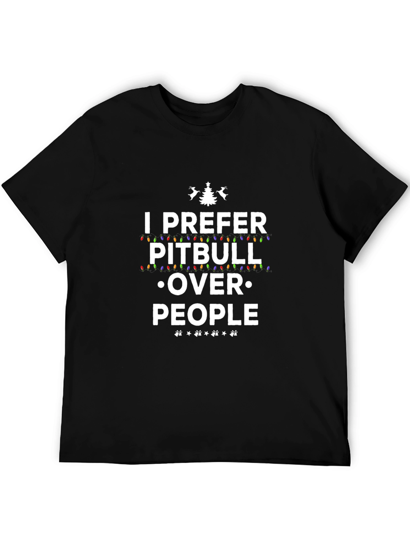 I Prefer Pitbull Over People Black Tee