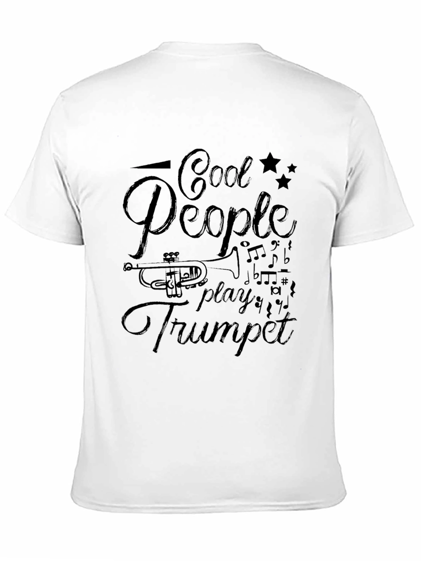 Cool People Play Trumpet Black Graphic T-Shirt