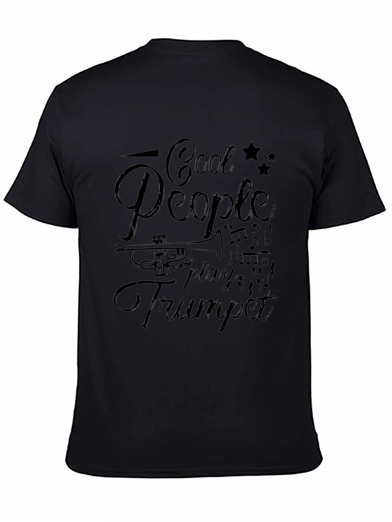Cool People Play Trumpet Black Graphic T-Shirt