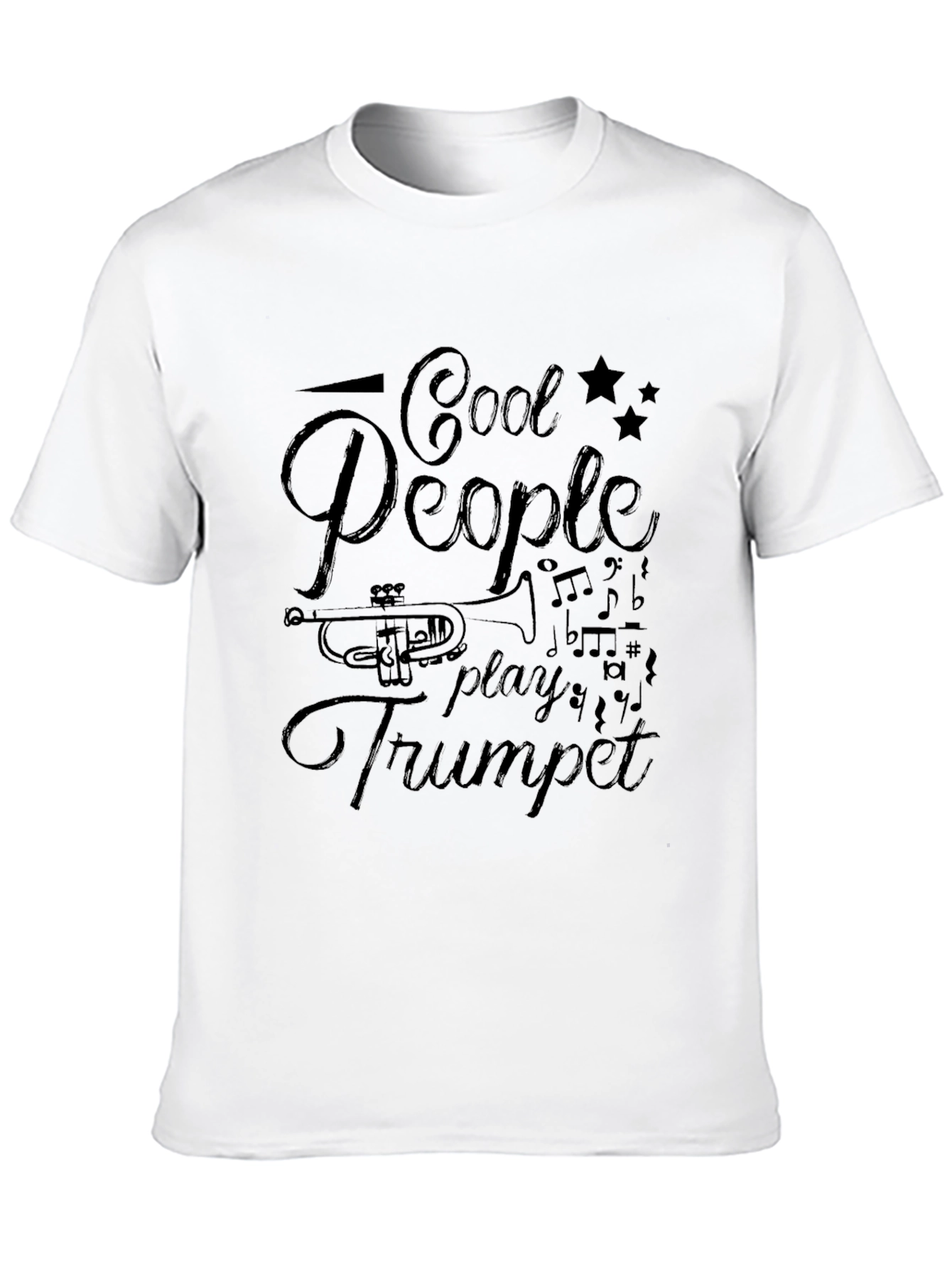 Cool People Play Trumpet Black Graphic T-Shirt