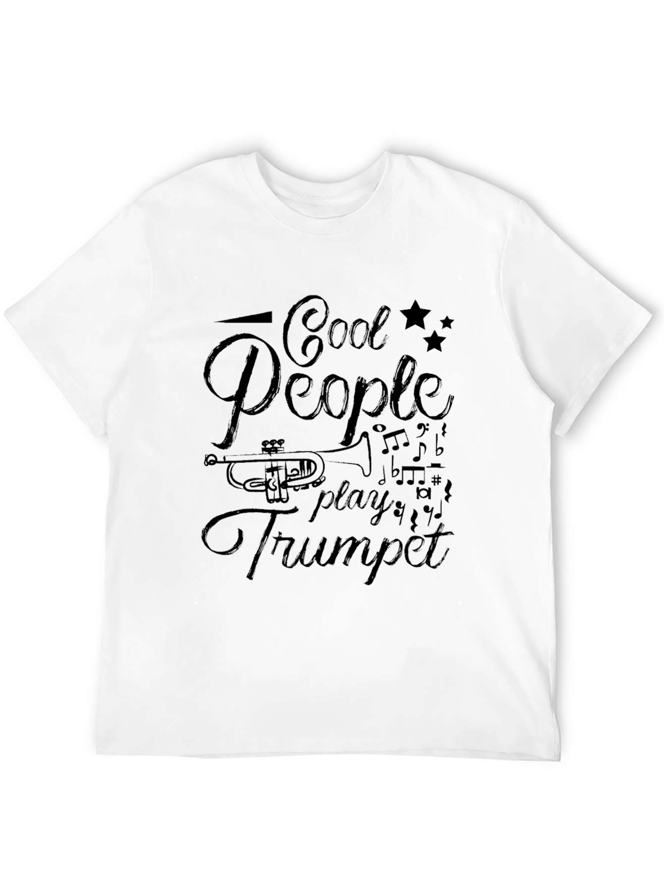 Cool People Play Trumpet Black Graphic T-Shirt