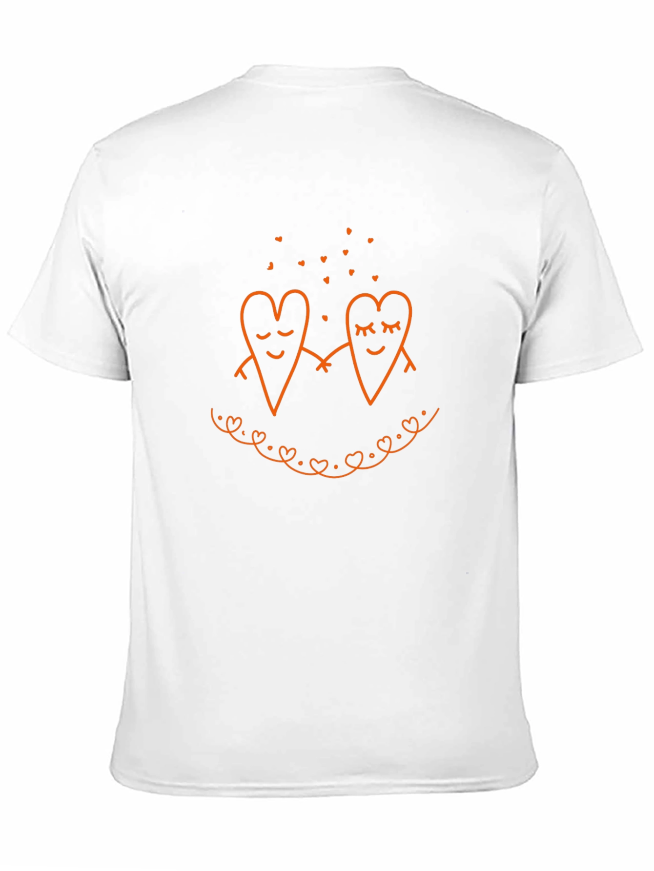 Heart Cartoon T-Shirt Black Casual Tee