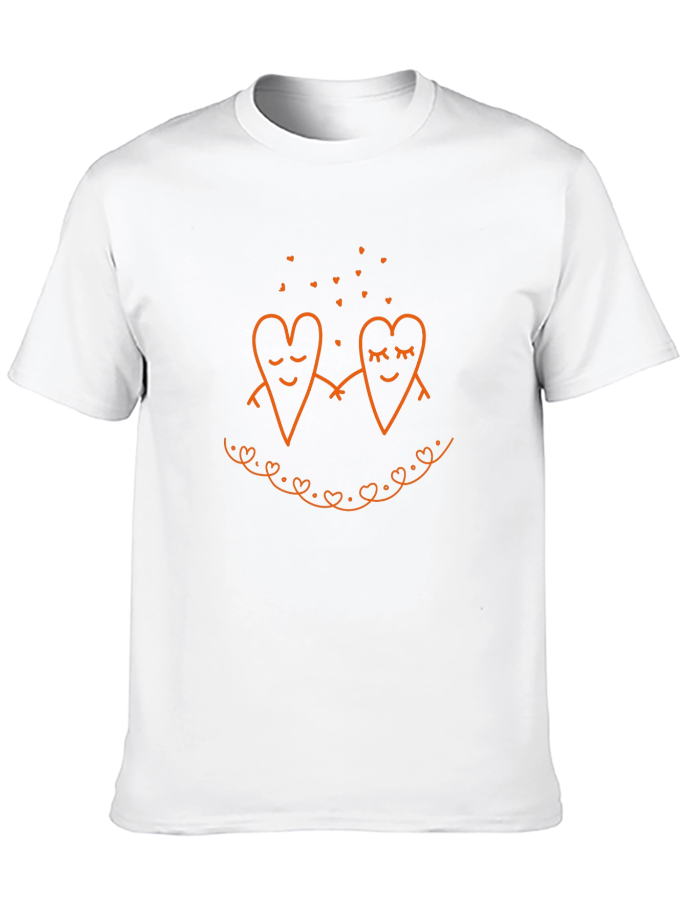 Heart Cartoon T-Shirt Black Casual Tee