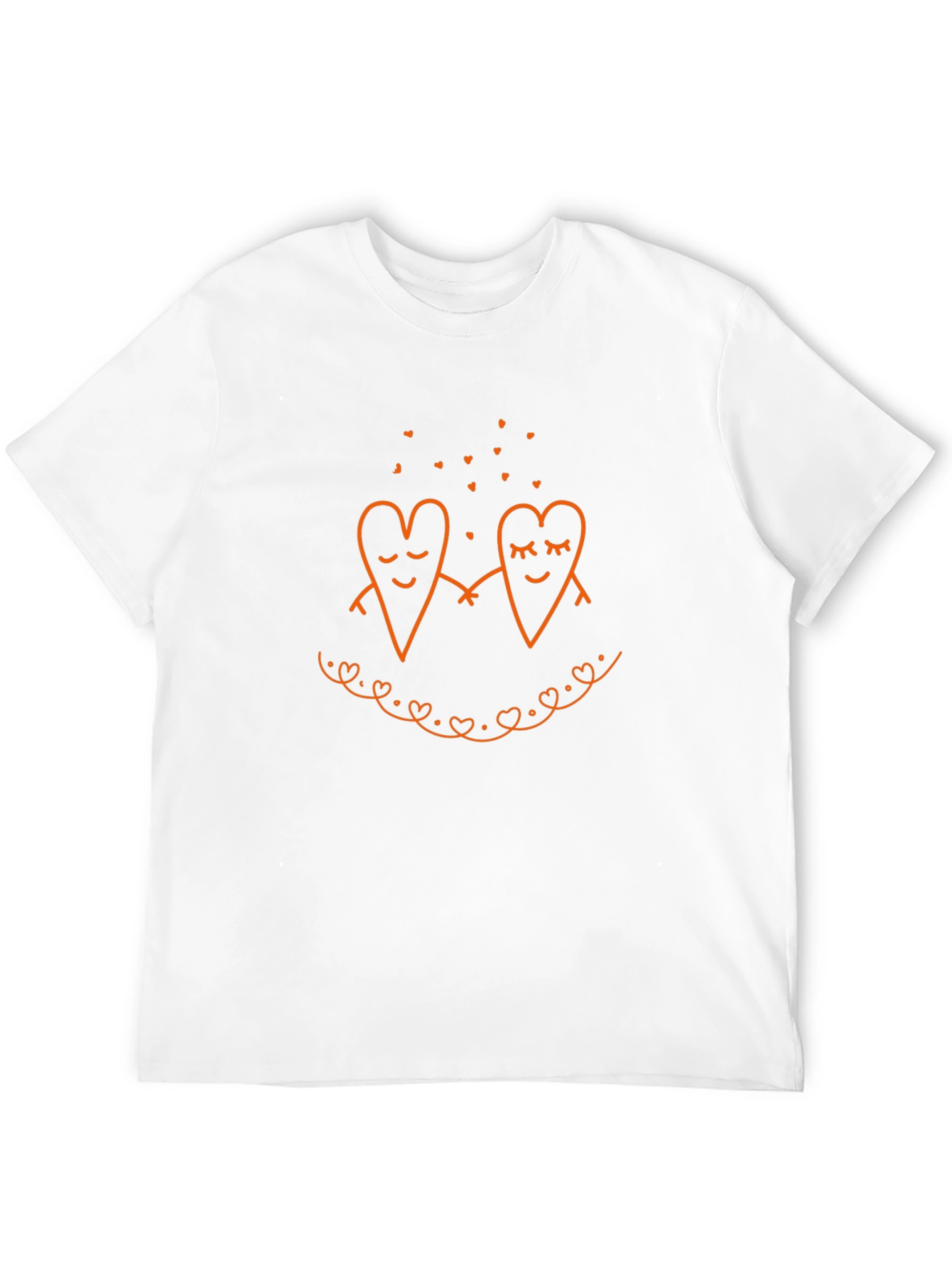 Heart Cartoon T-Shirt Black Casual Tee
