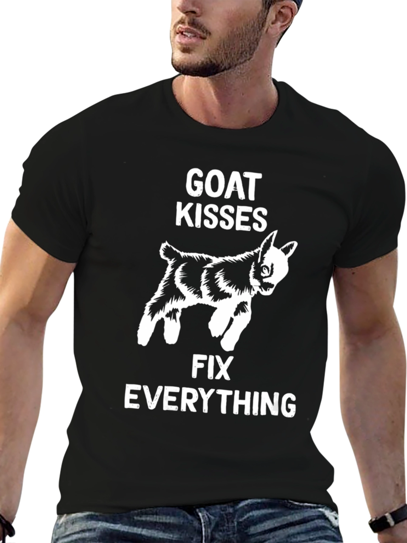 Goat Kisses Fix Everything Graphic Tee
