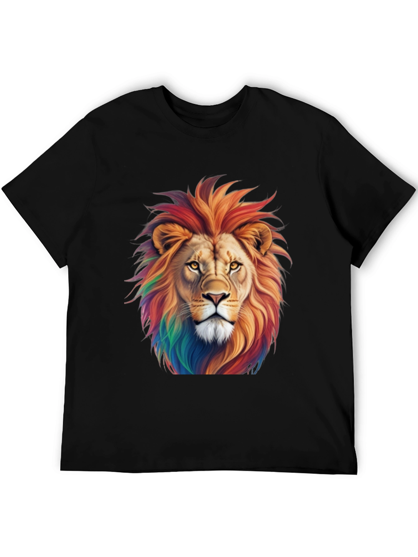 Rainbow Lion Graphic Tee - Black T-Shirt