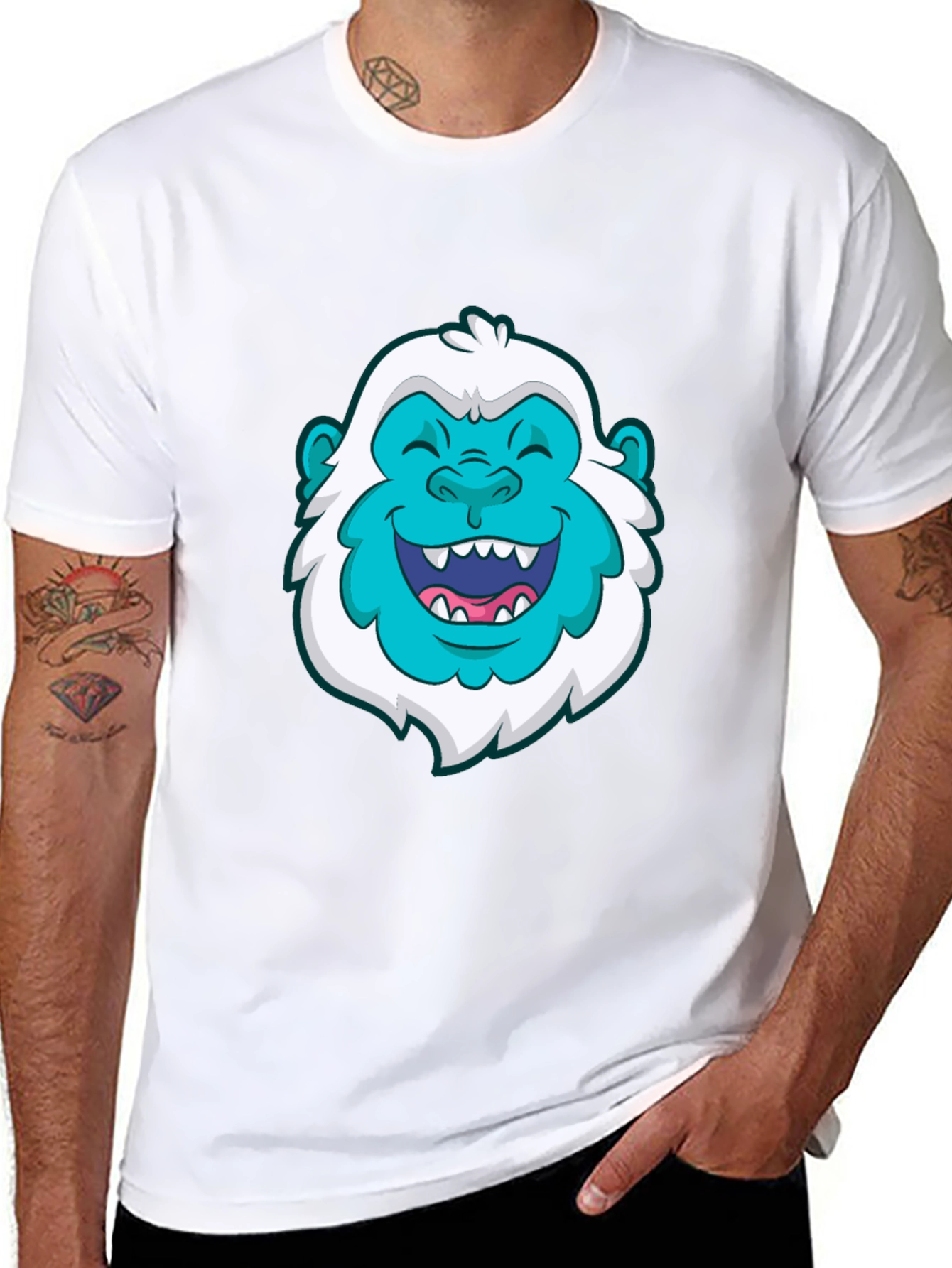 Fun Bigfoot Graphic Tee - Black Cotton T-Shirt
