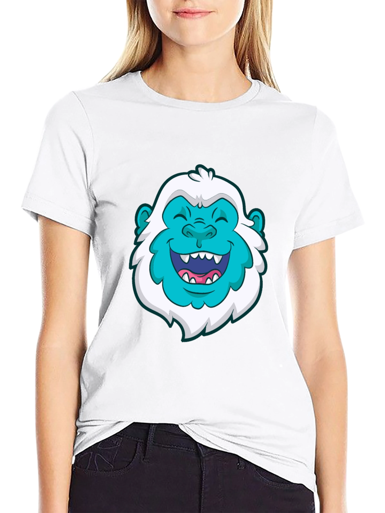 Fun Bigfoot Graphic Tee - Black Cotton T-Shirt