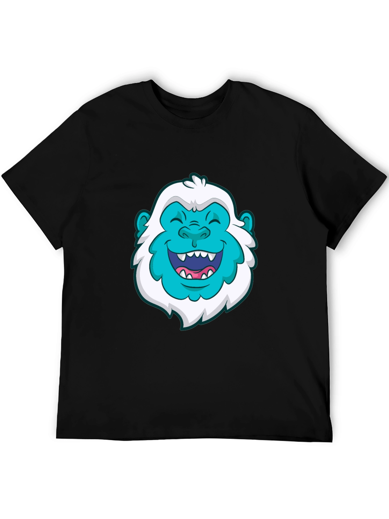 Fun Bigfoot Graphic Tee - Black Cotton T-Shirt