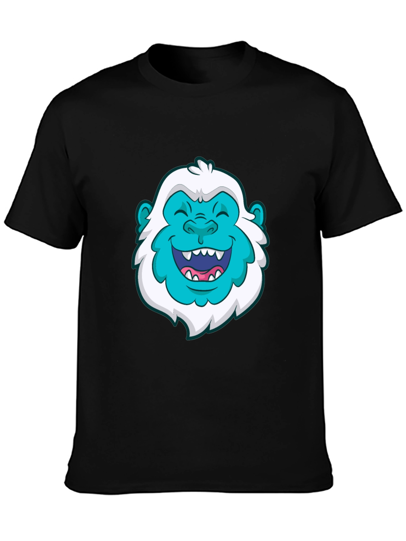 Fun Bigfoot Graphic Tee - Black Cotton T-Shirt