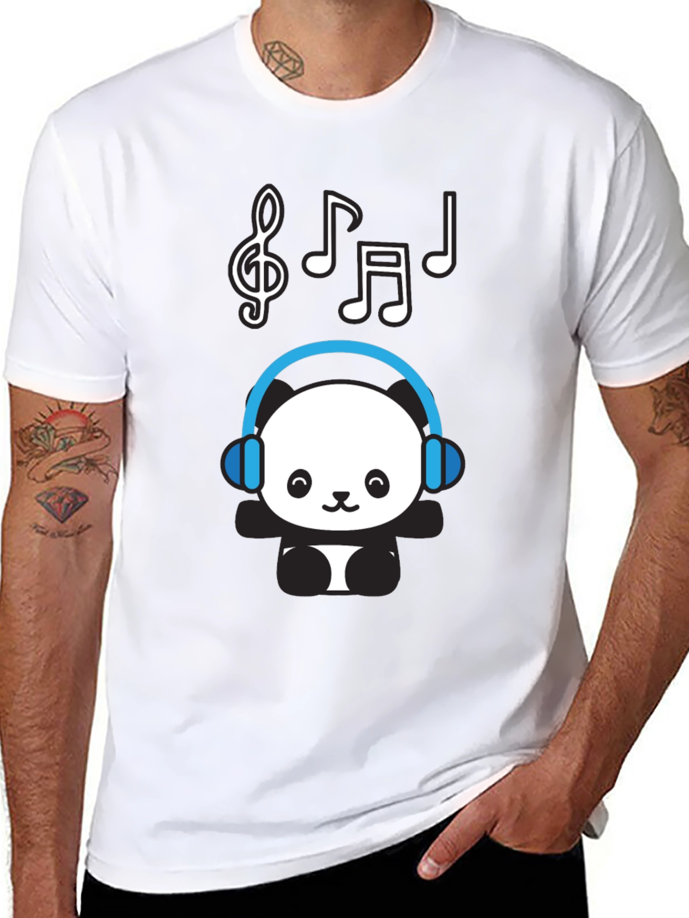 Panda DJ Black T-Shirt - Music Lover Tee