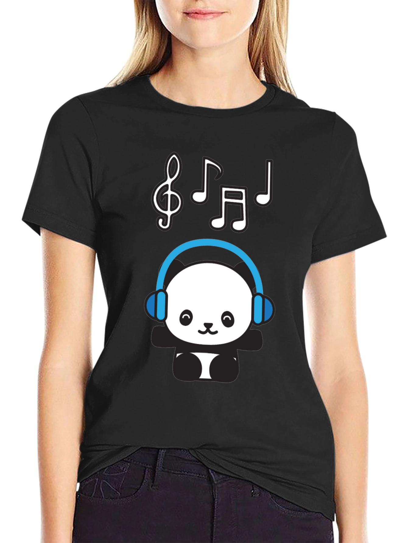 Panda DJ Black T-Shirt - Music Lover Tee