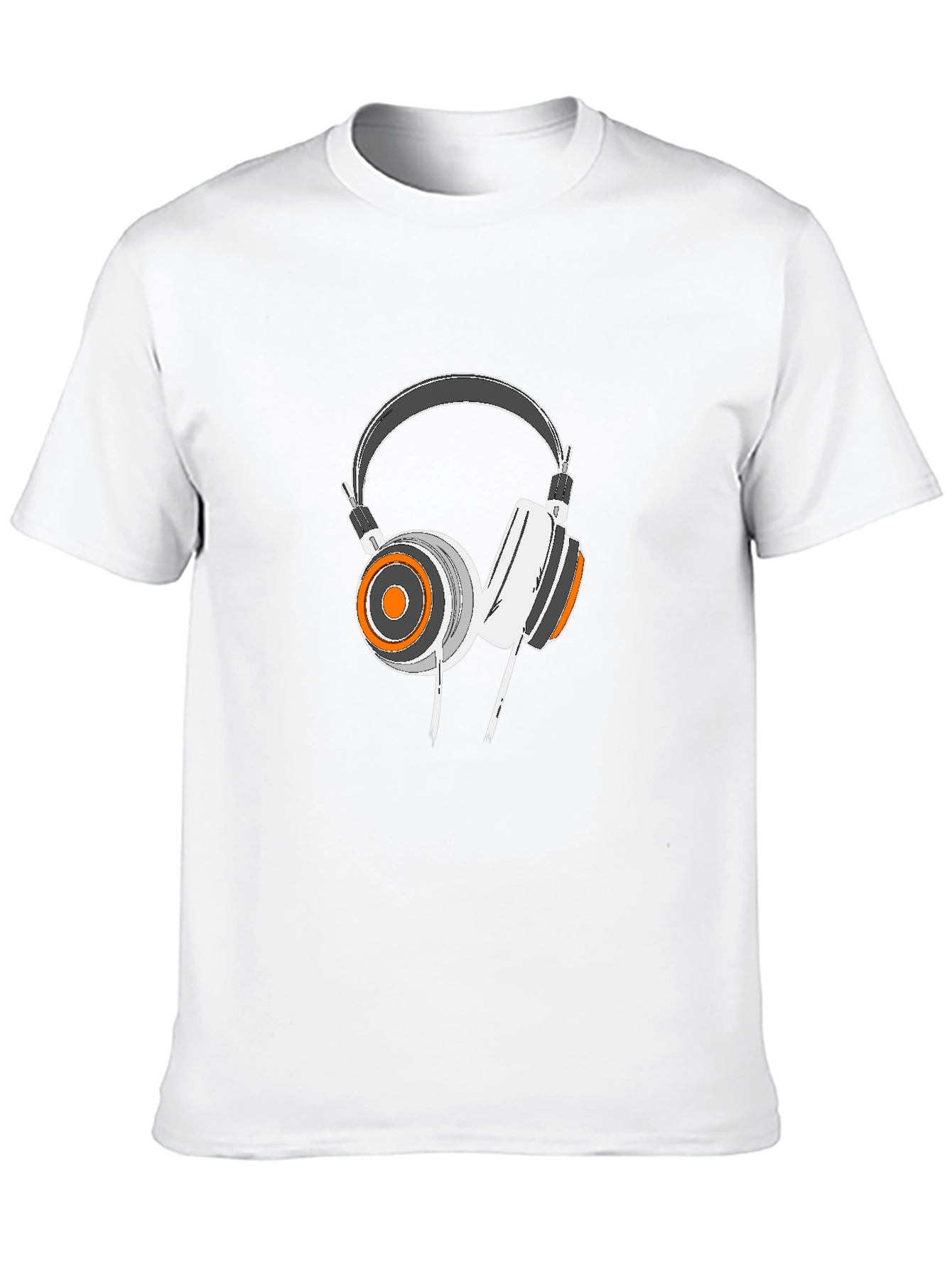 Cool Headphone Graphic Black T-Shirt