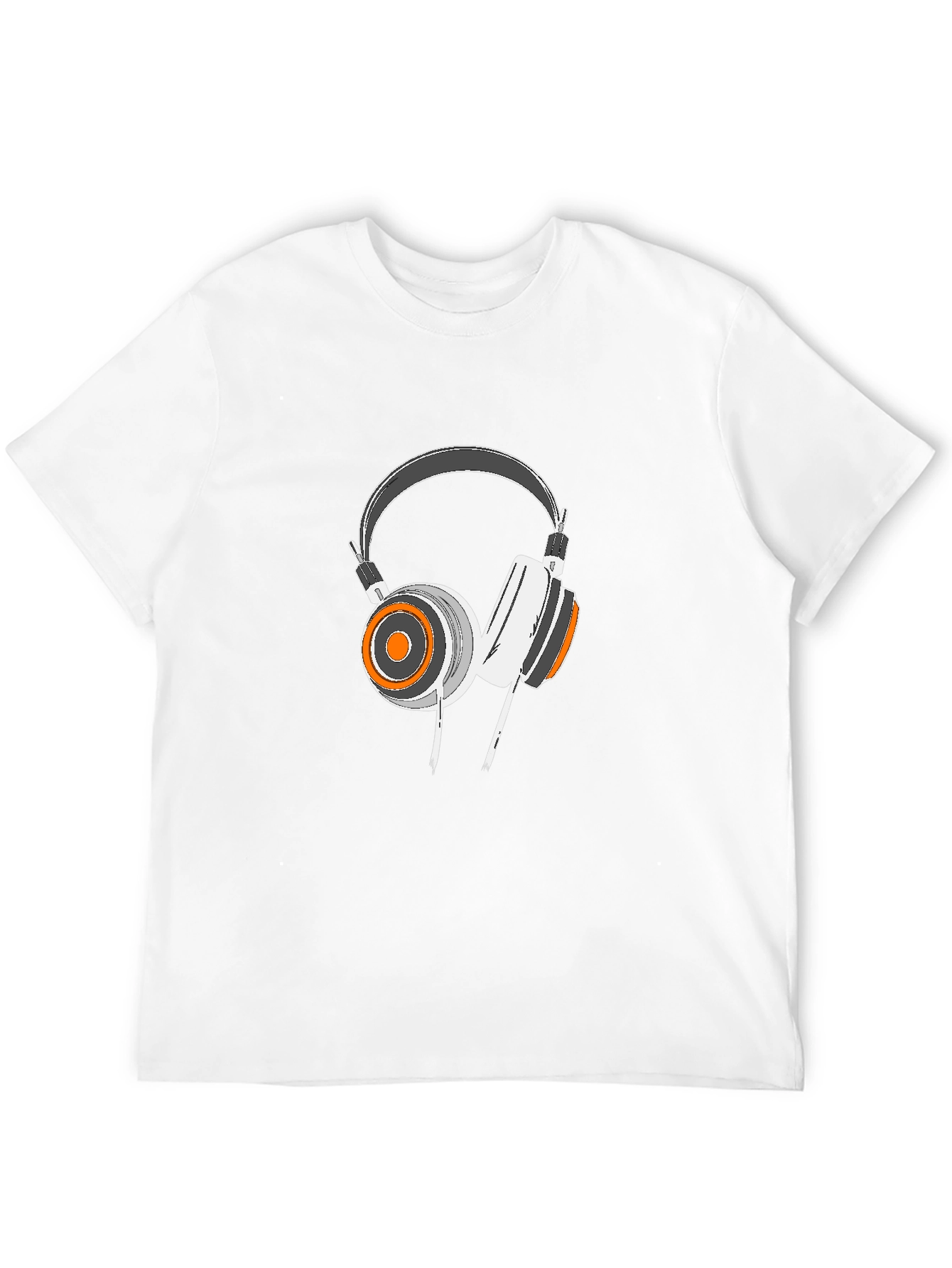 Cool Headphone Graphic Black T-Shirt