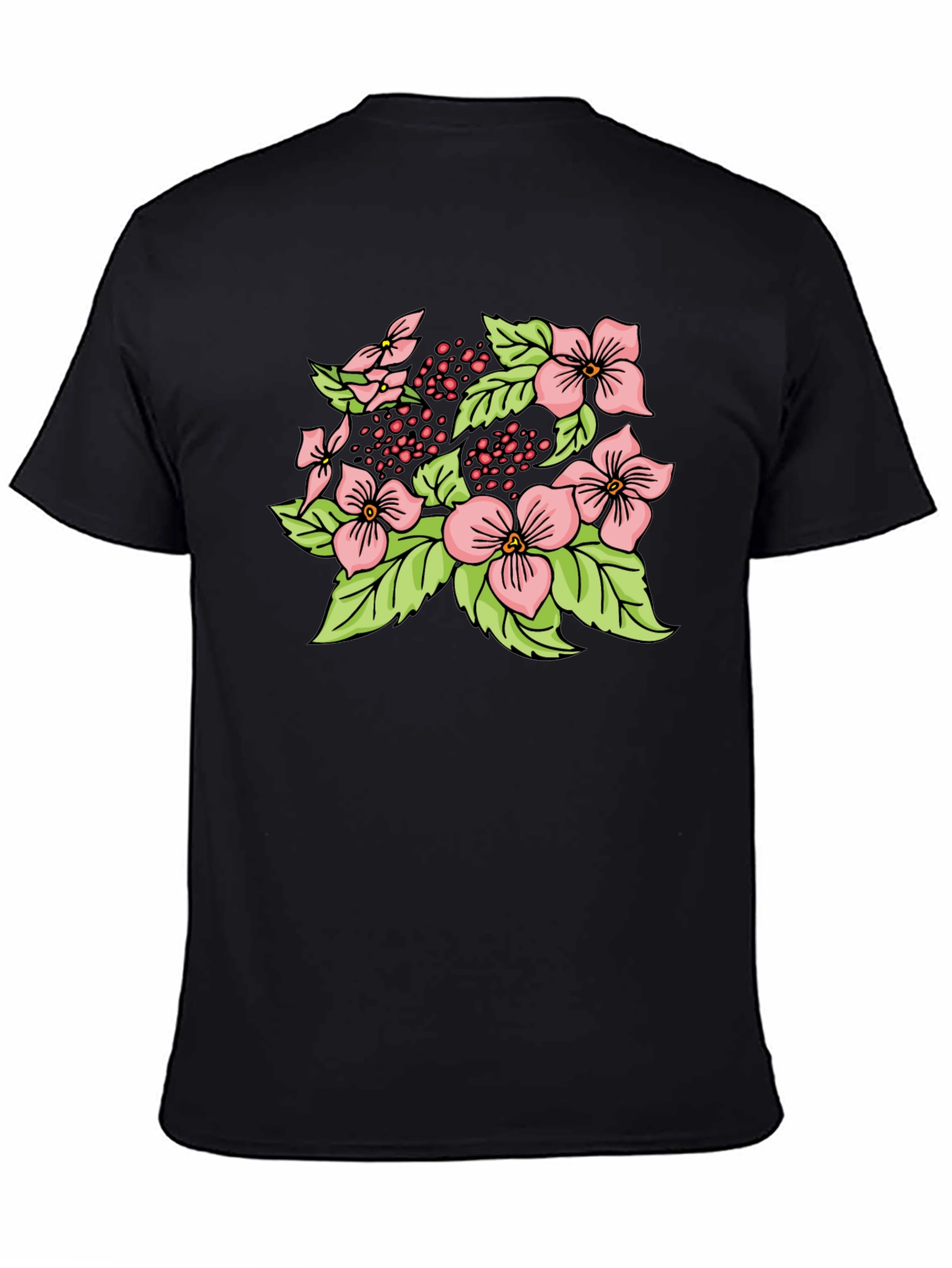 Floral Print Black T-Shirt
