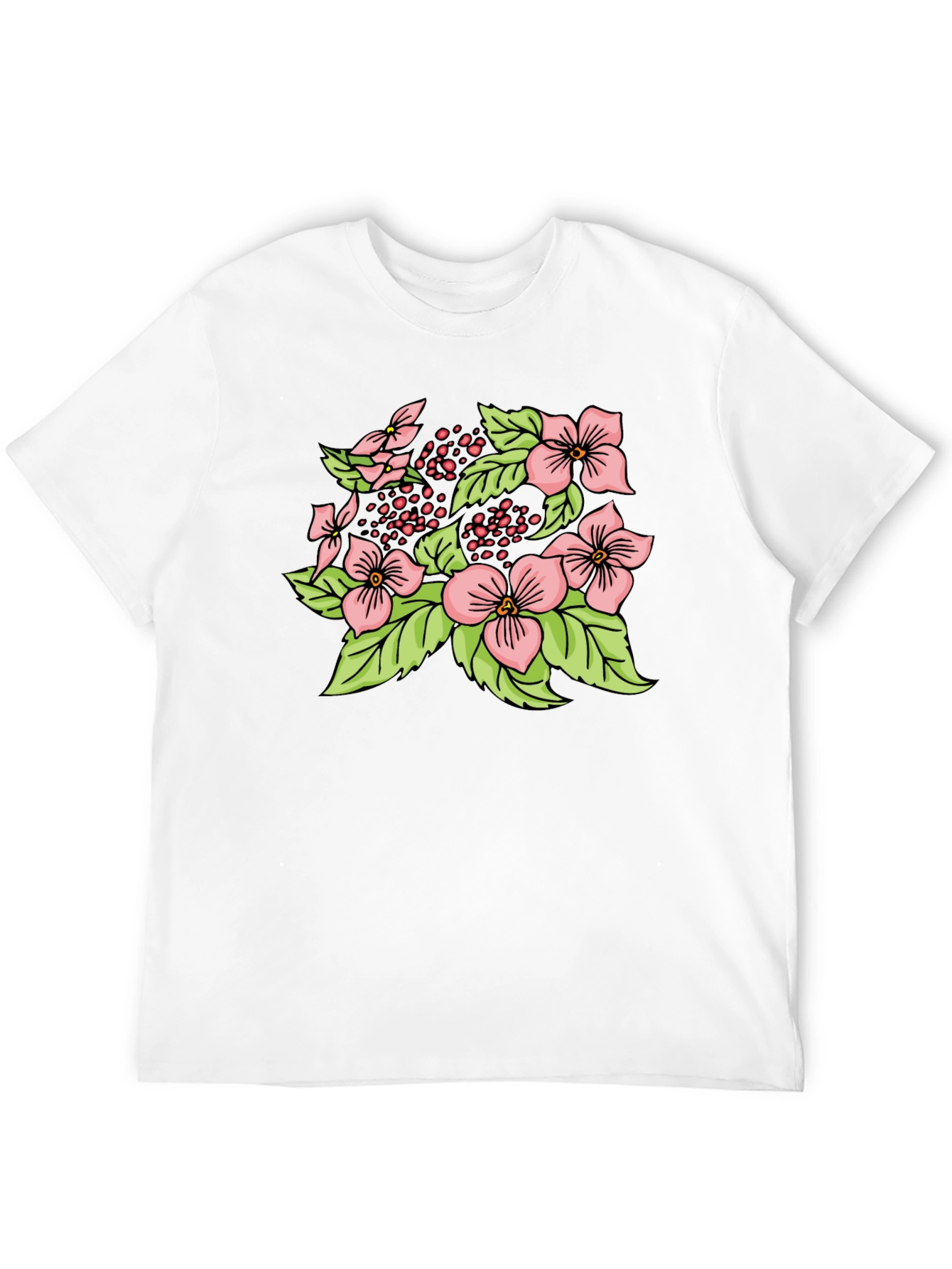 Floral Print Black T-Shirt