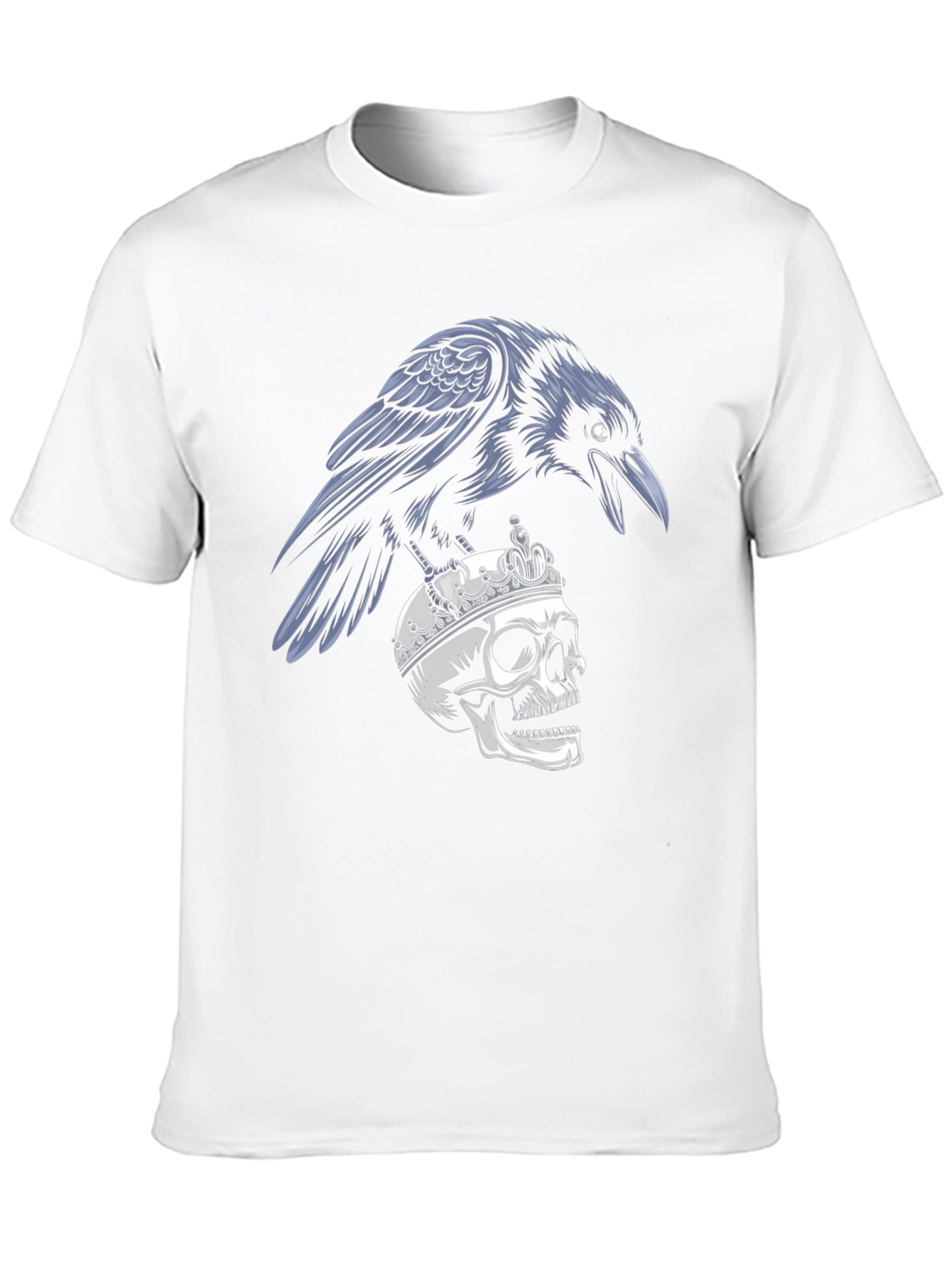 Raven on Skull T-Shirt - Gothic Style Black Tee