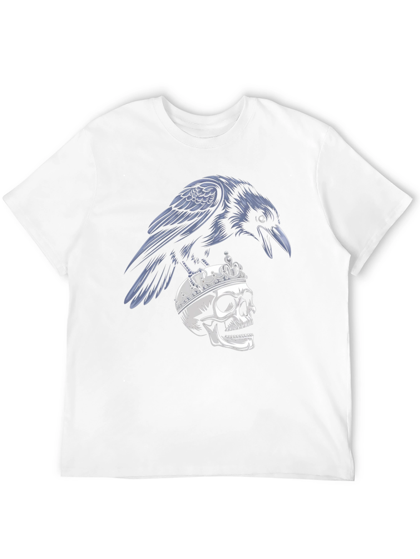 Raven on Skull T-Shirt - Gothic Style Black Tee