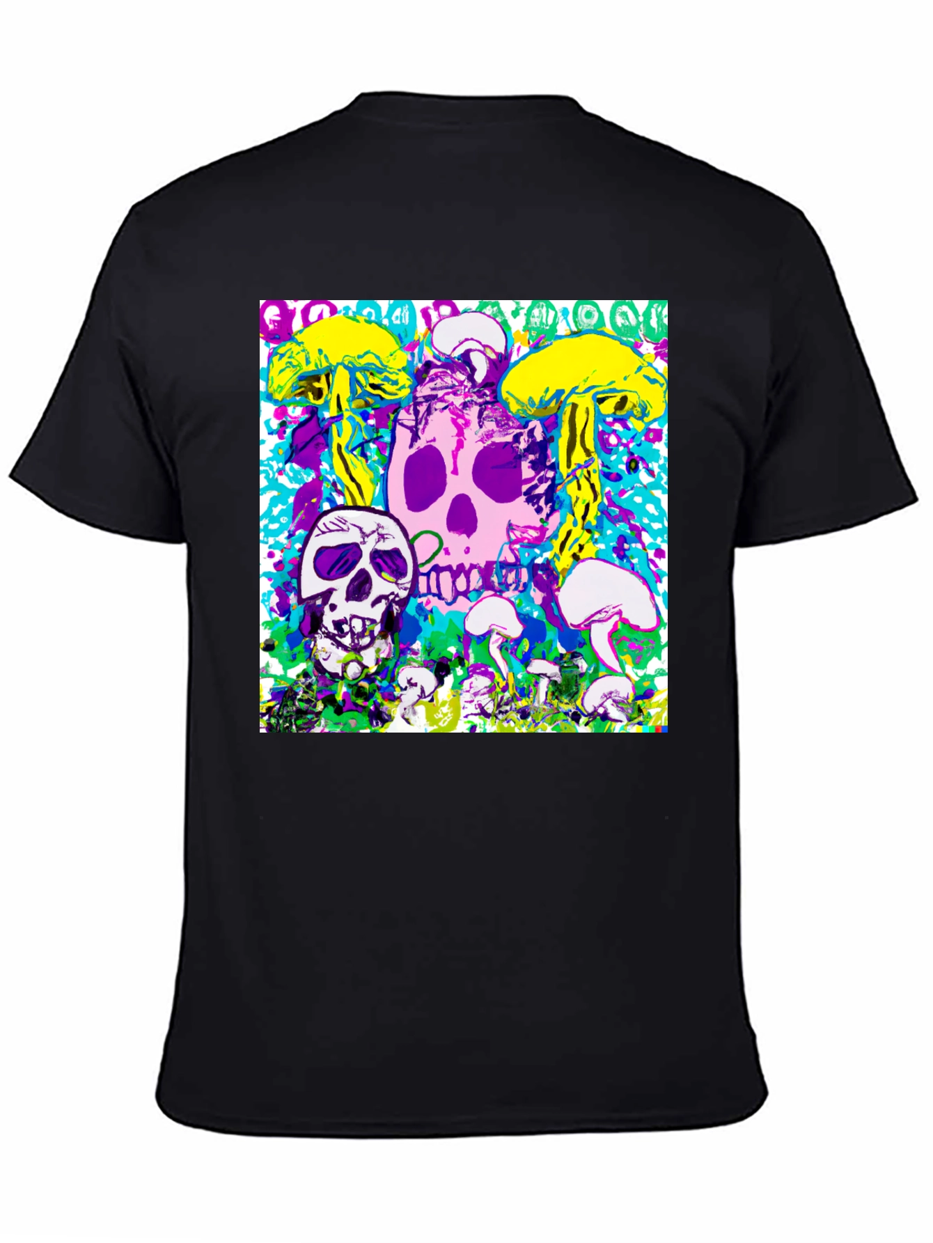 Psychedelic Skull & Mushroom Graphic Tee