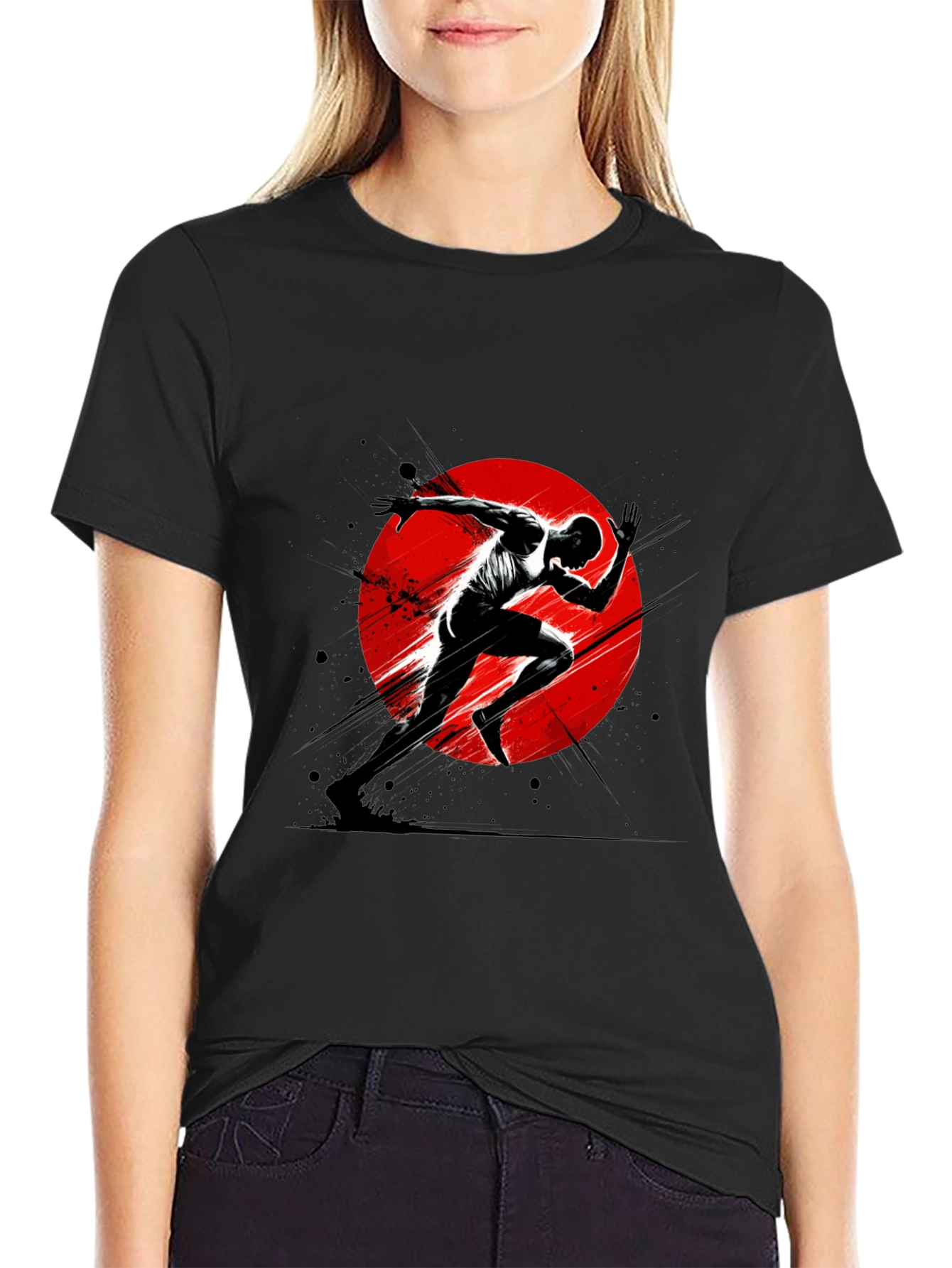 Runner Graphic Tee - Black Athletic T-Shirt