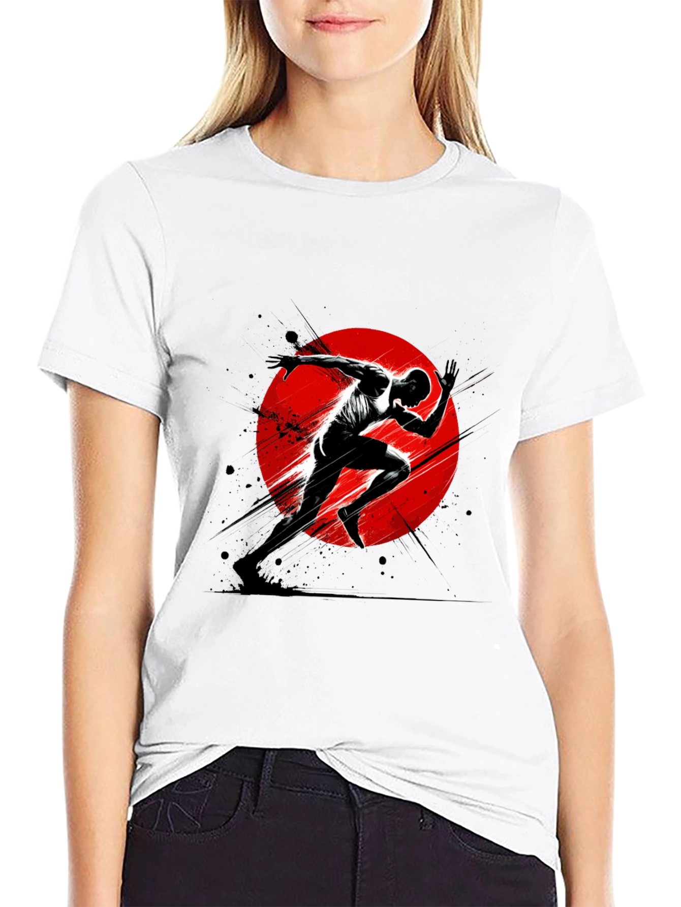 Runner Graphic Tee - Black Athletic T-Shirt